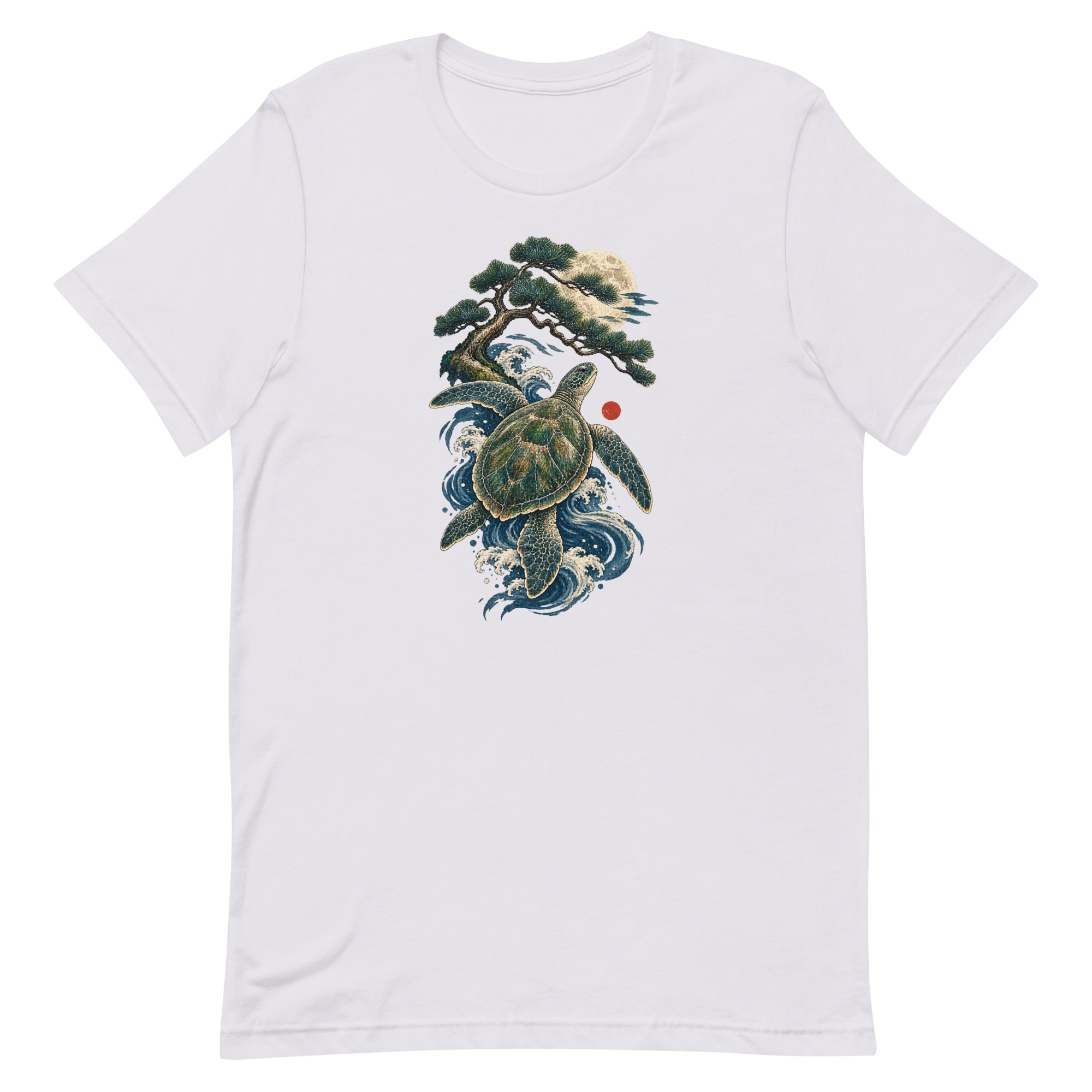 Ancient Sea Turtle Pine Moon Japanese Art, Japanese Art Tee, Mythology Gift - Image 40