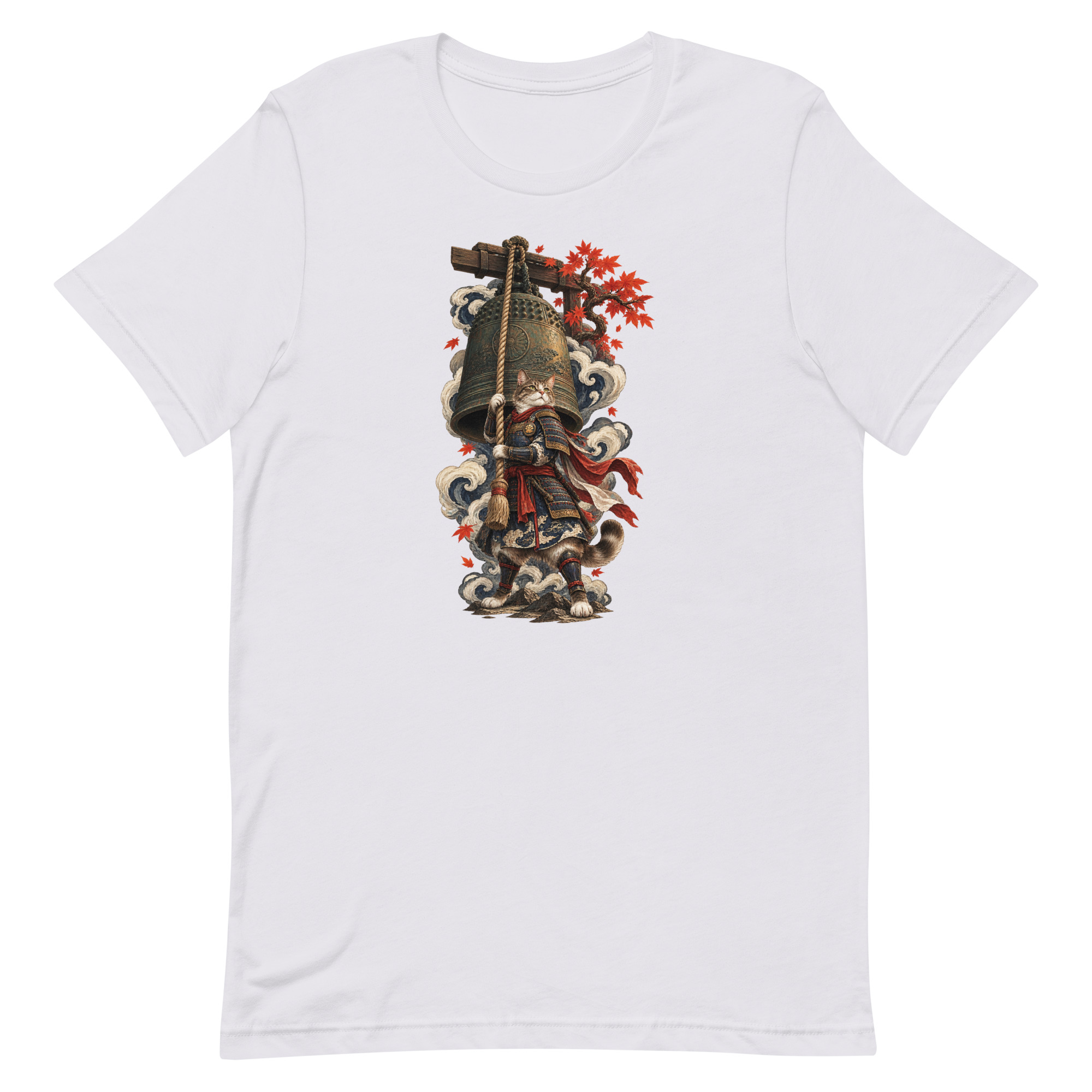 Samurai Cat Temple Bell Guardian Japanese Art, Japanese Art Tee, Mythology Gift - Image 42