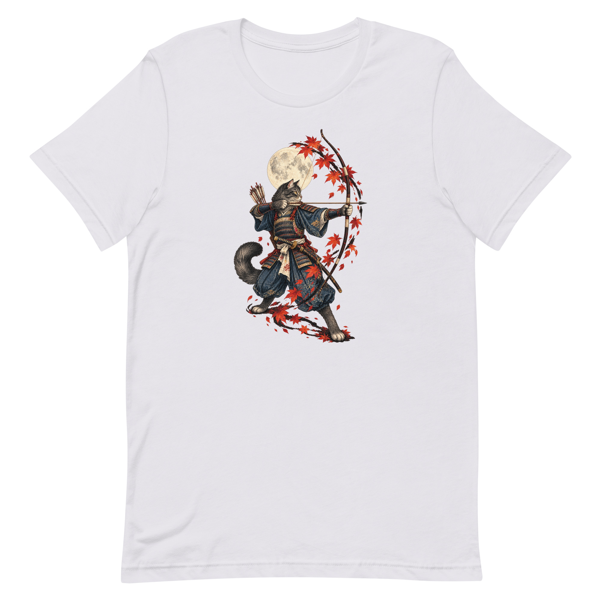 Samurai Cat Archer Maple Moon Japanese Art, Japanese Art Tee, Mythology Gift - Image 42