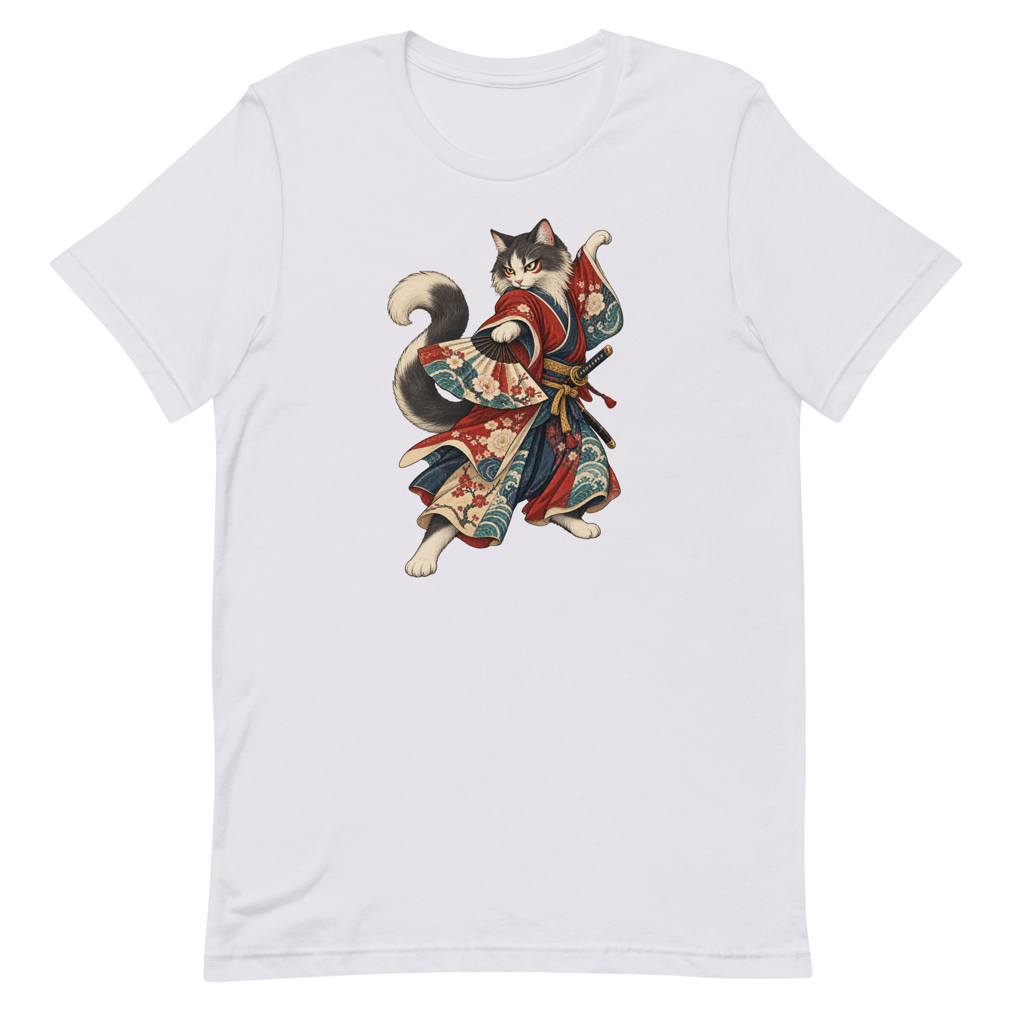 Samurai Cat Kabuki Fan Japanese Warrior Art, Japanese Art Tee, Mythology Gift - Image 42