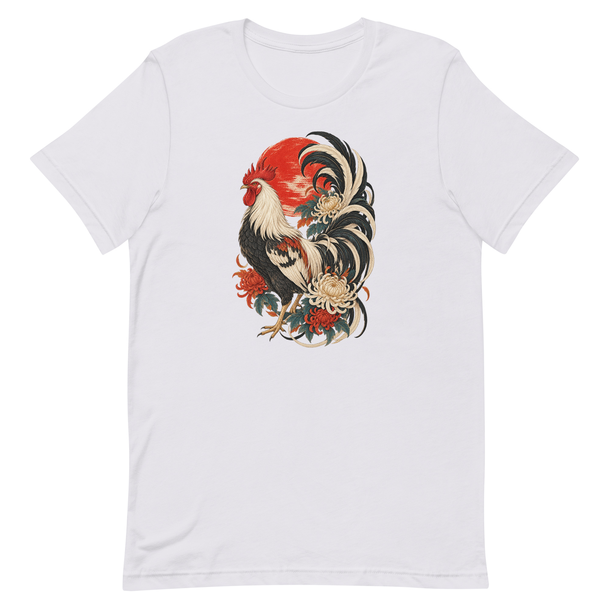 Japanese Rooster Red Sun Chrysanthemum Art, Japanese Art Tee, Mythology Gift - Image 40