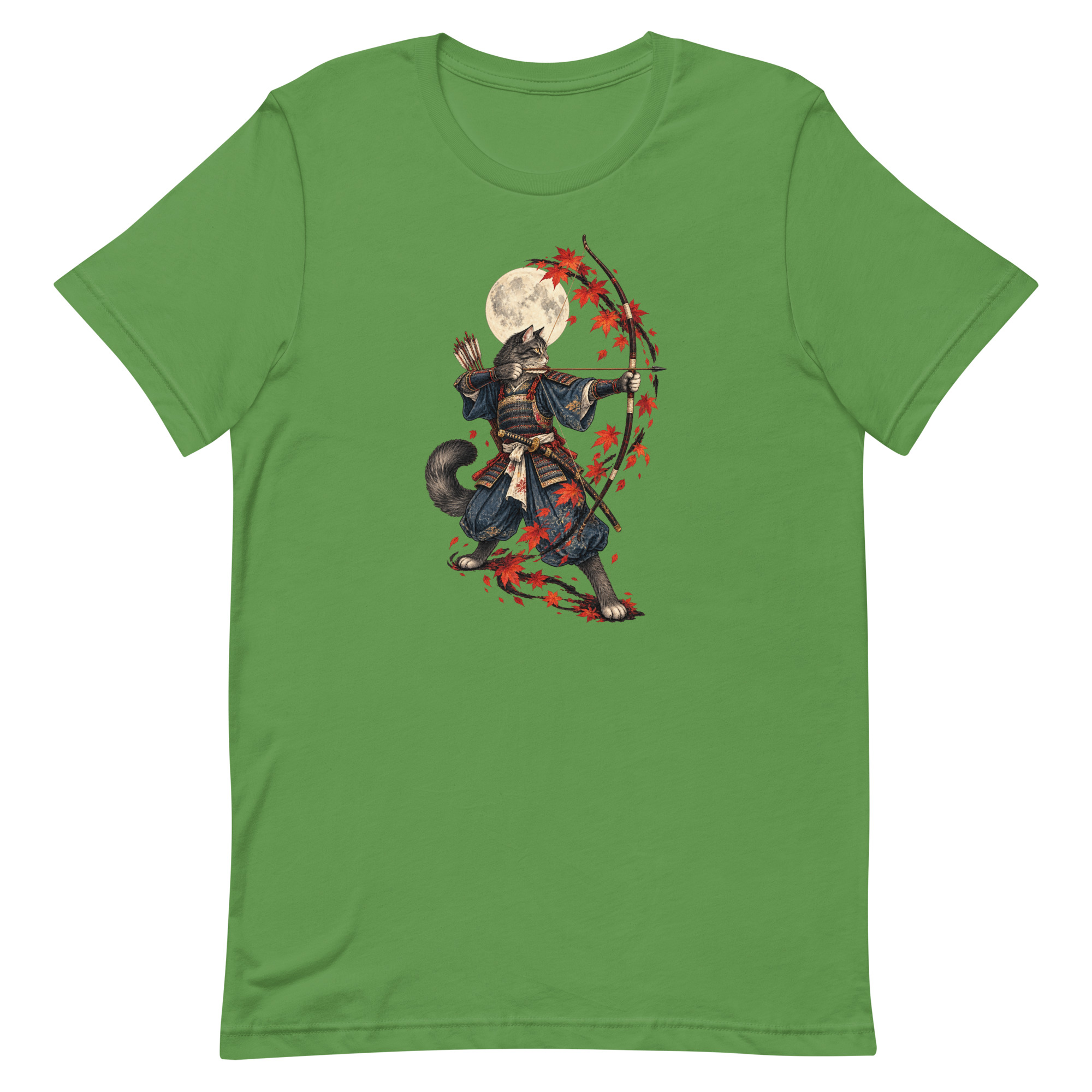 Samurai Cat Archer Maple Moon Japanese Art, Japanese Art Tee, Mythology Gift - Image 43