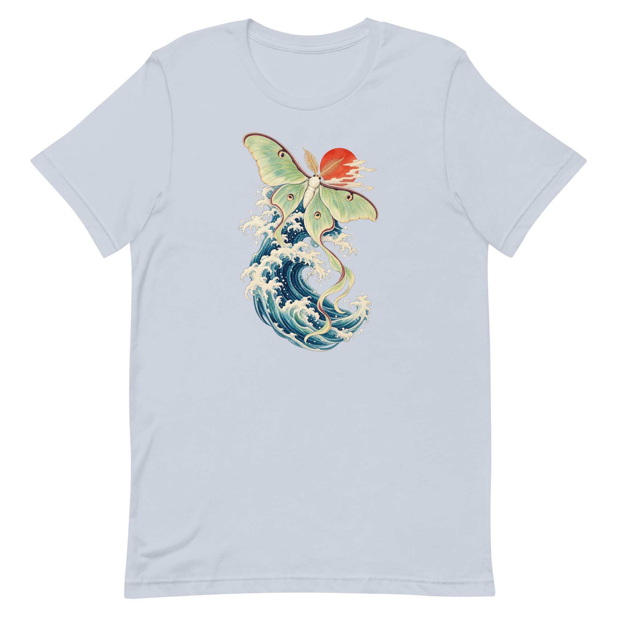 Luna Moth Great Wave Japanese Ukiyo-e Art T-Shirt - Image 42