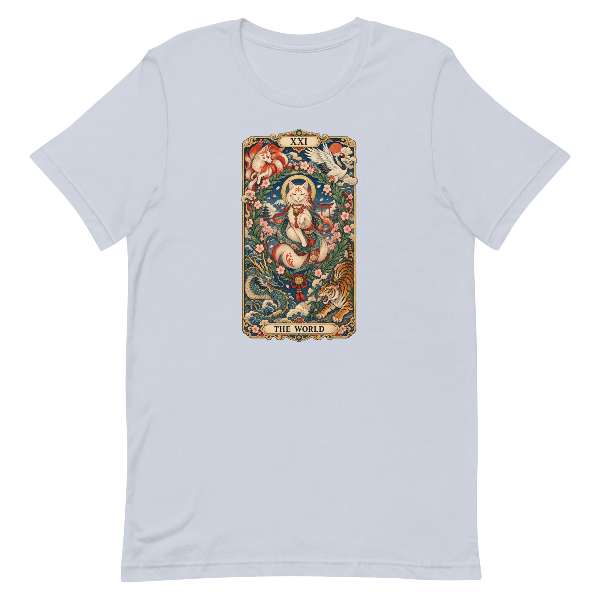 The World Shrine Cat Tarot Japanese Art T-Shirt - Image 42