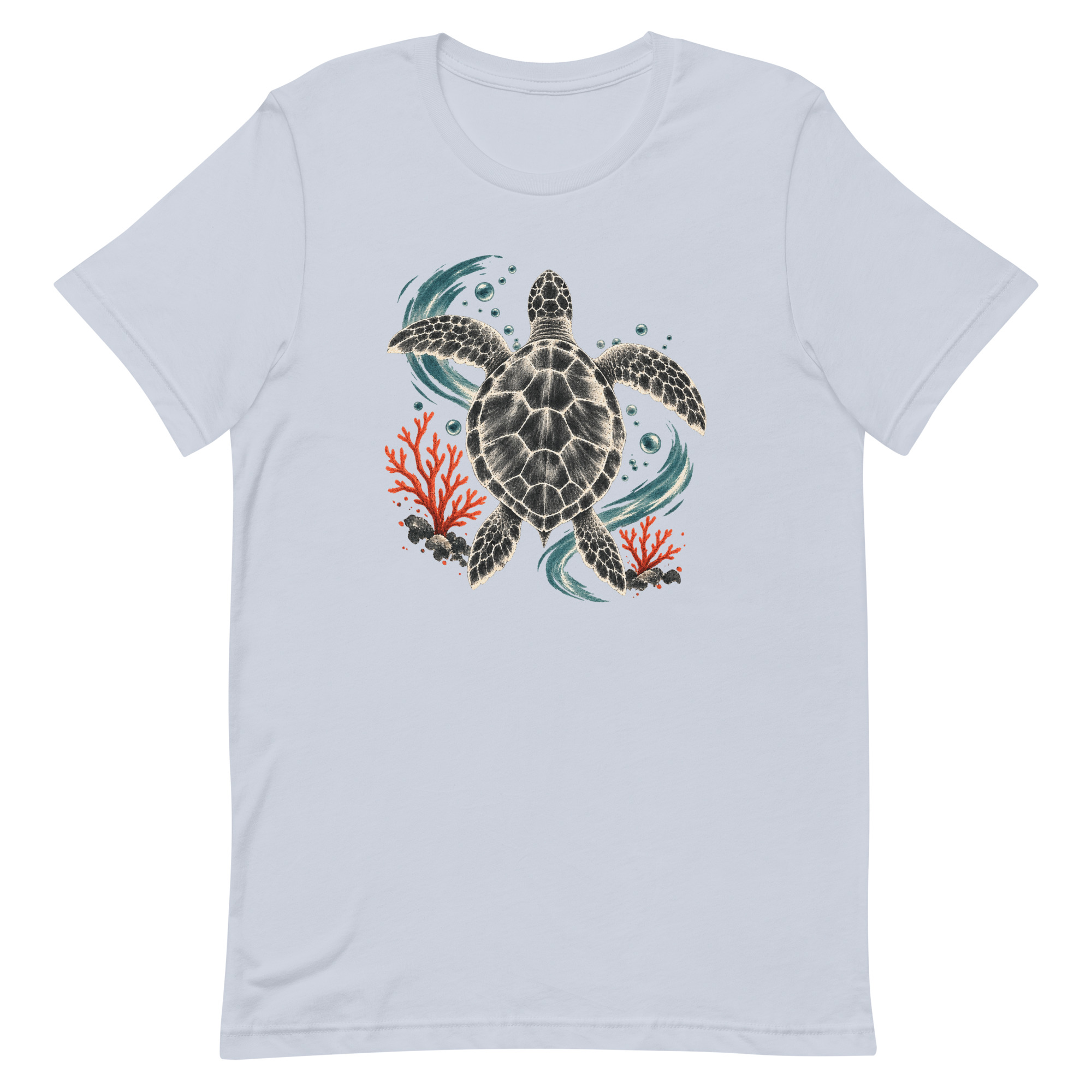 Gyotaku Sea Turtle Coral Japanese Print Art, Japanese Art Tee, Mythology Gift - Image 44