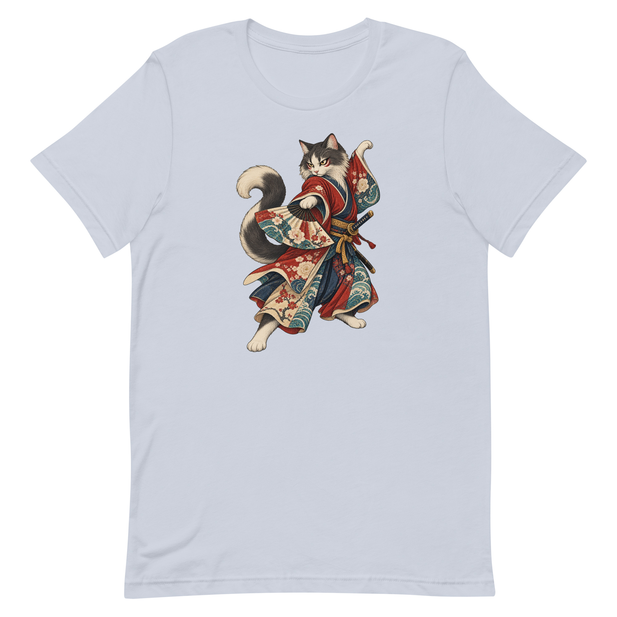 Samurai Cat Kabuki Fan Japanese Warrior Art, Japanese Art Tee, Mythology Gift - Image 44