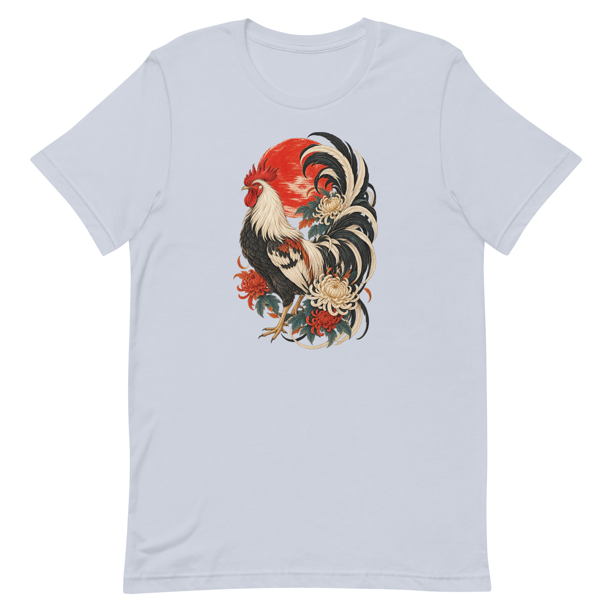 Japanese Rooster Red Sun Chrysanthemum Art, Japanese Art Tee, Mythology Gift - Image 42