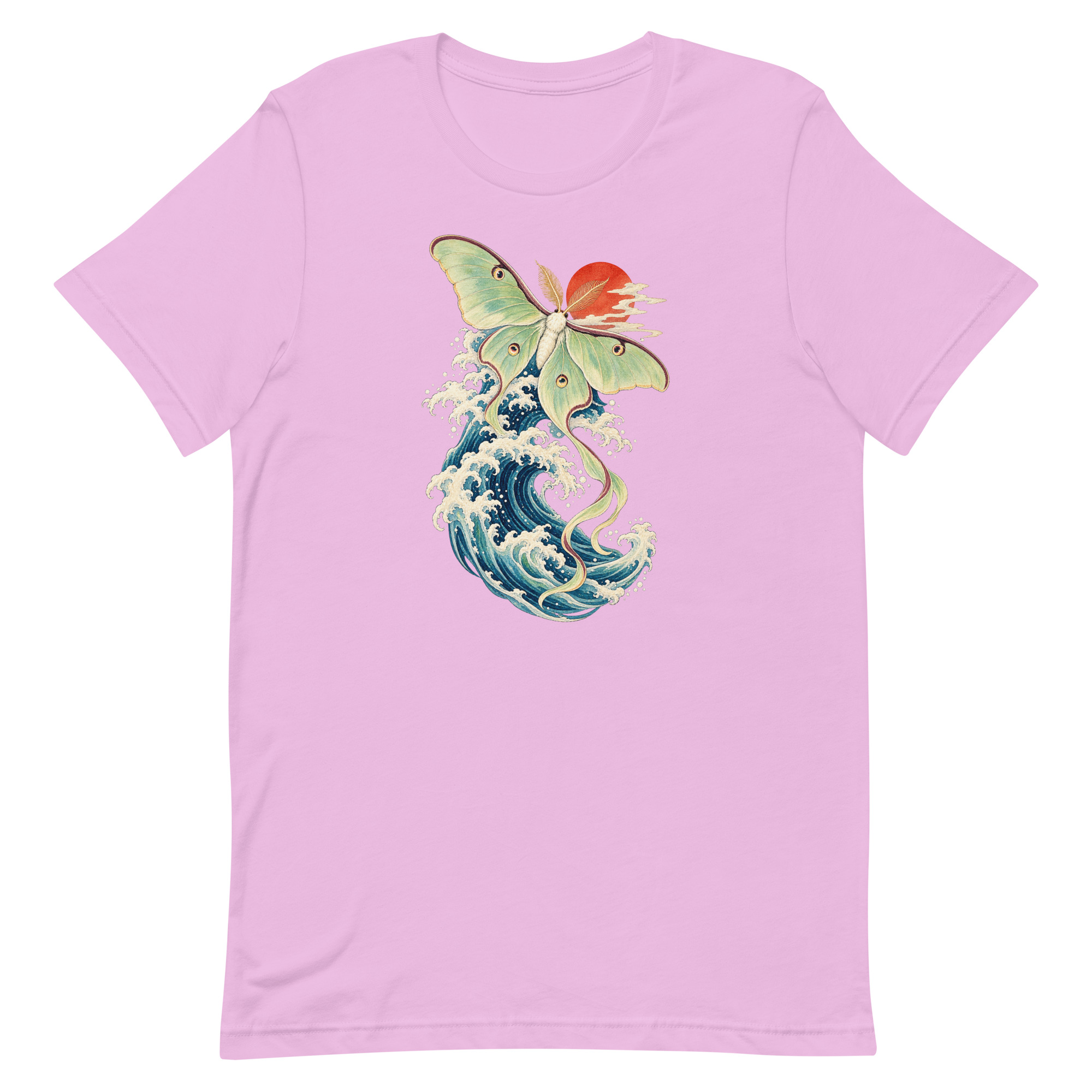 Luna Moth Great Wave Japanese Ukiyo-e Art T-Shirt - Image 43