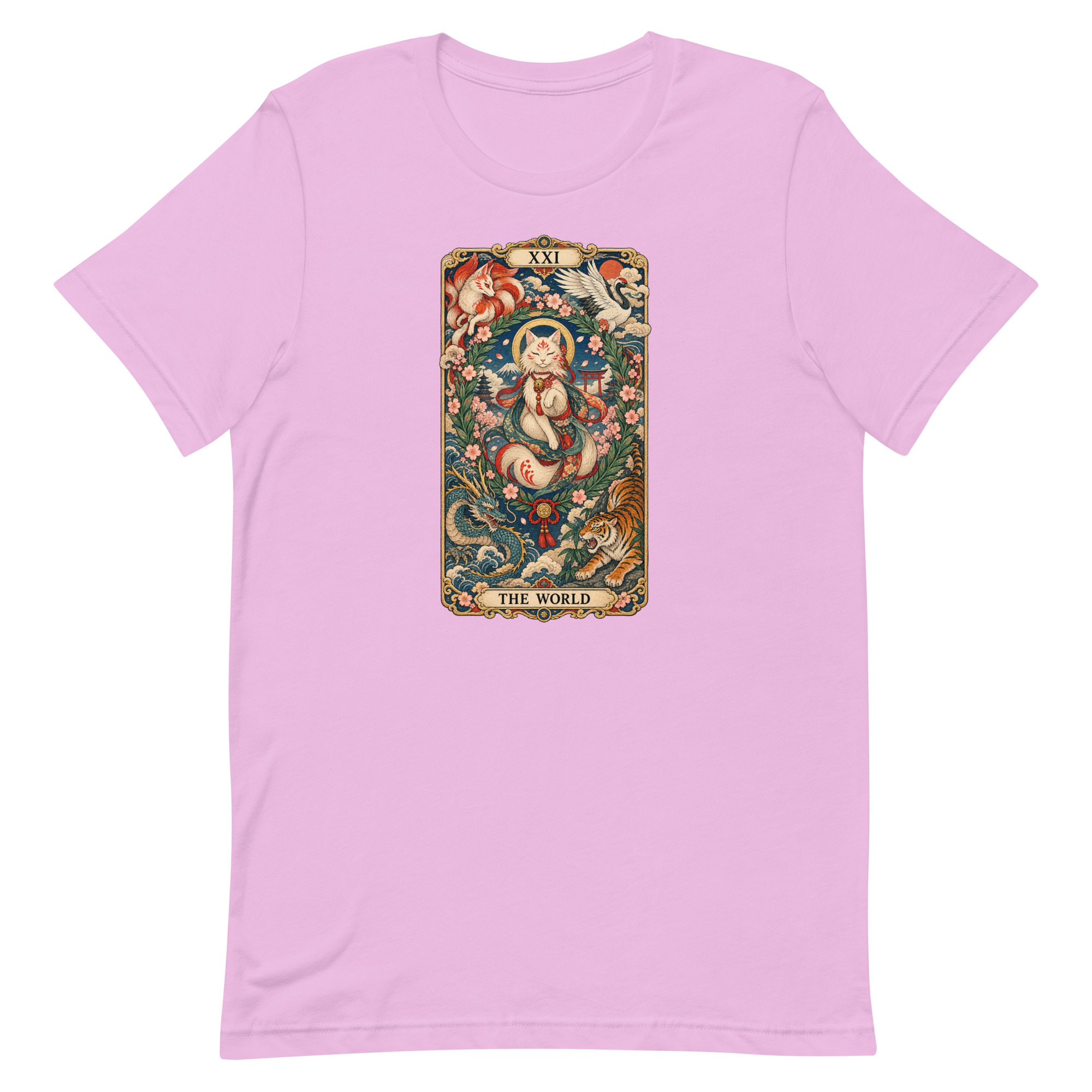 The World Shrine Cat Tarot Japanese Art T-Shirt - Image 43