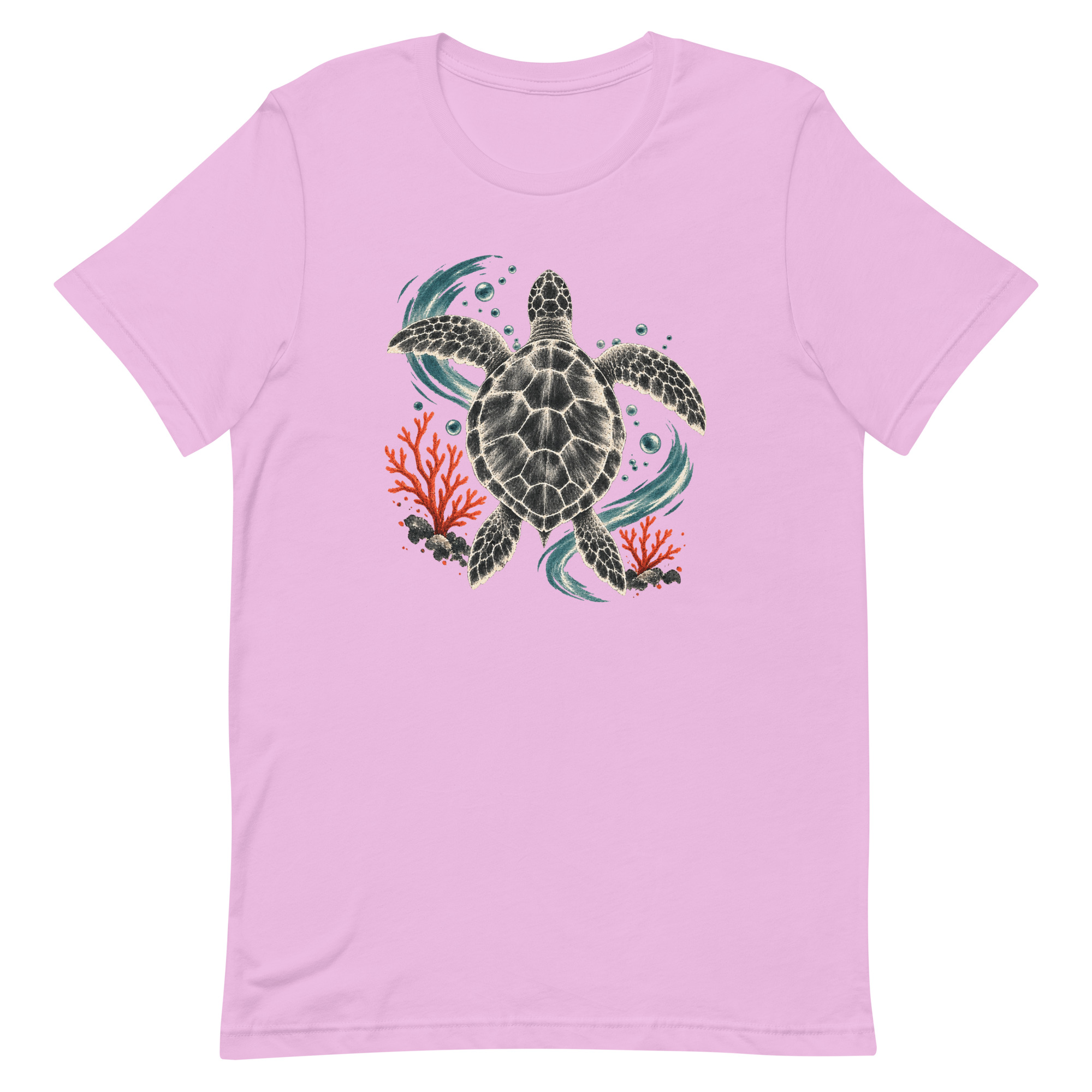 Gyotaku Sea Turtle Coral Japanese Print Art, Japanese Art Tee, Mythology Gift - Image 45