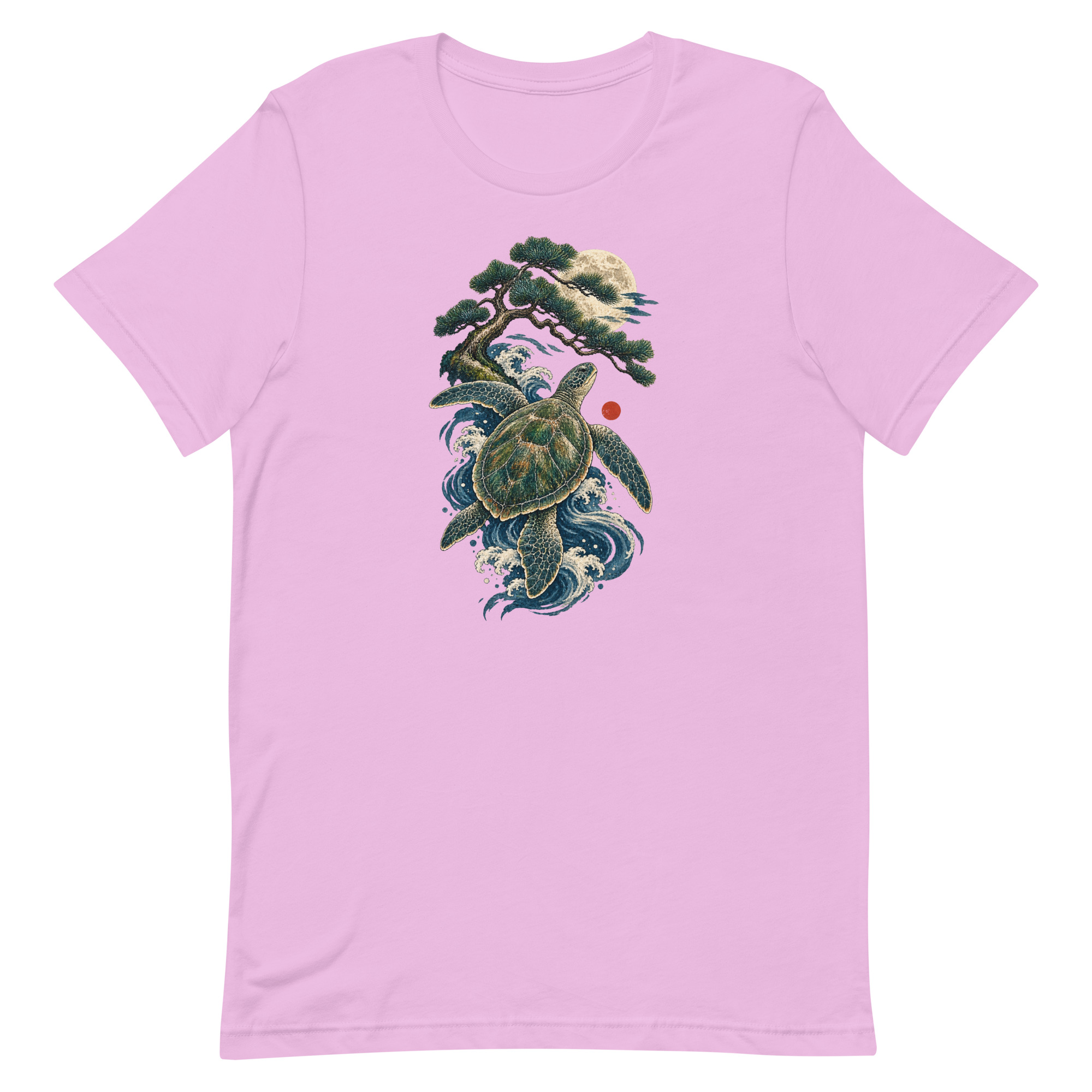 Ancient Sea Turtle Pine Moon Japanese Art, Japanese Art Tee, Mythology Gift - Image 43