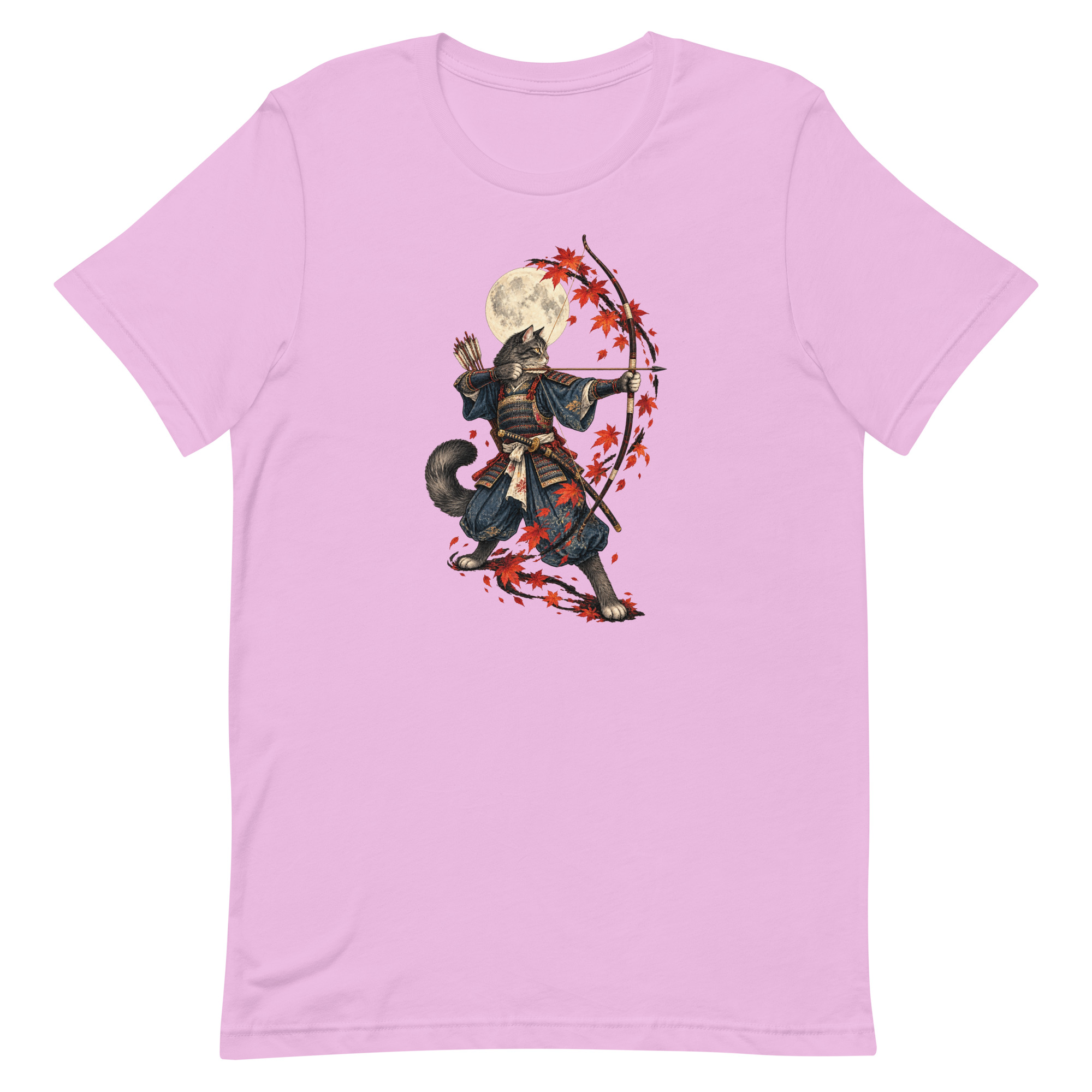 Samurai Cat Archer Maple Moon Japanese Art, Japanese Art Tee, Mythology Gift - Image 45