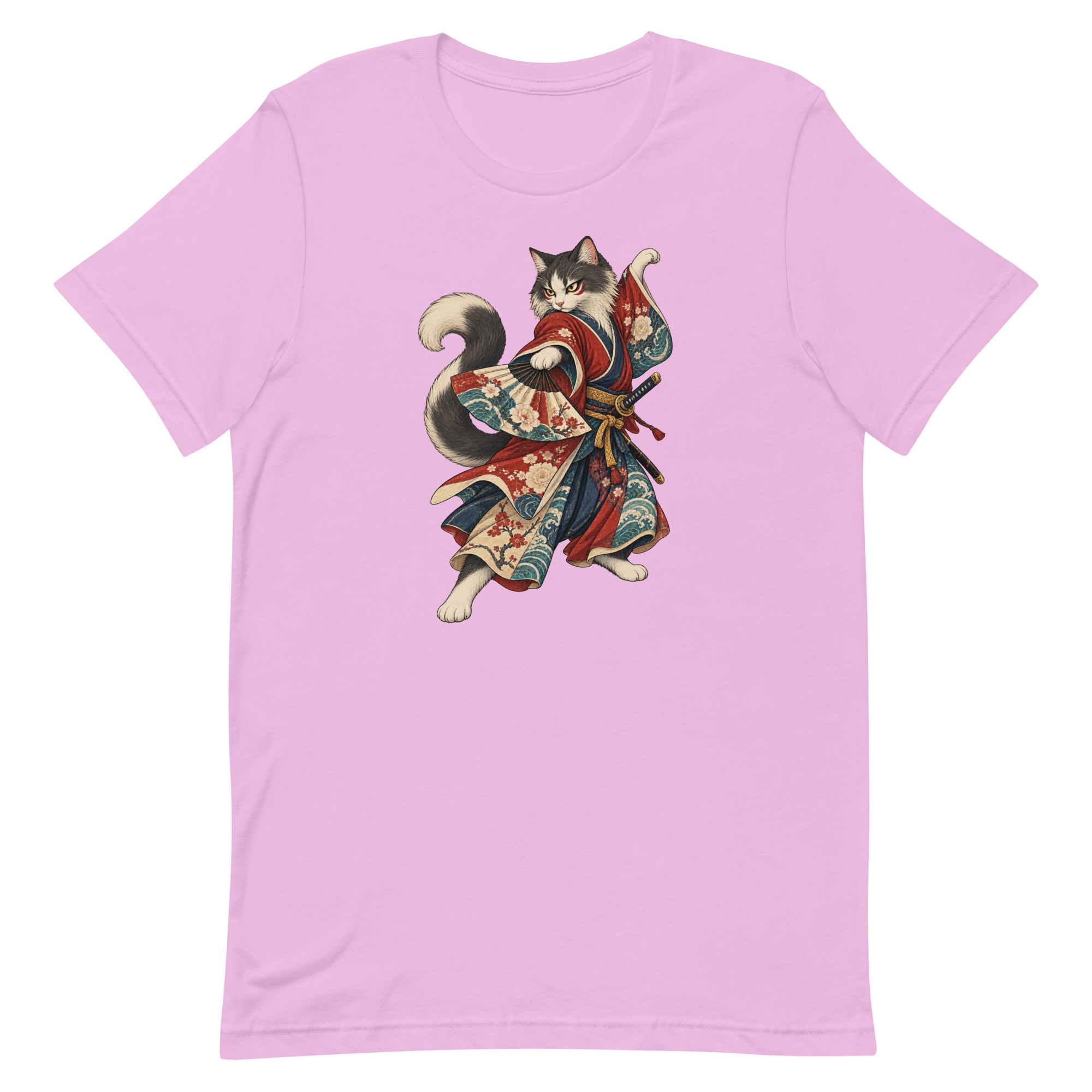 Samurai Cat Kabuki Fan Japanese Warrior Art, Japanese Art Tee, Mythology Gift - Image 45