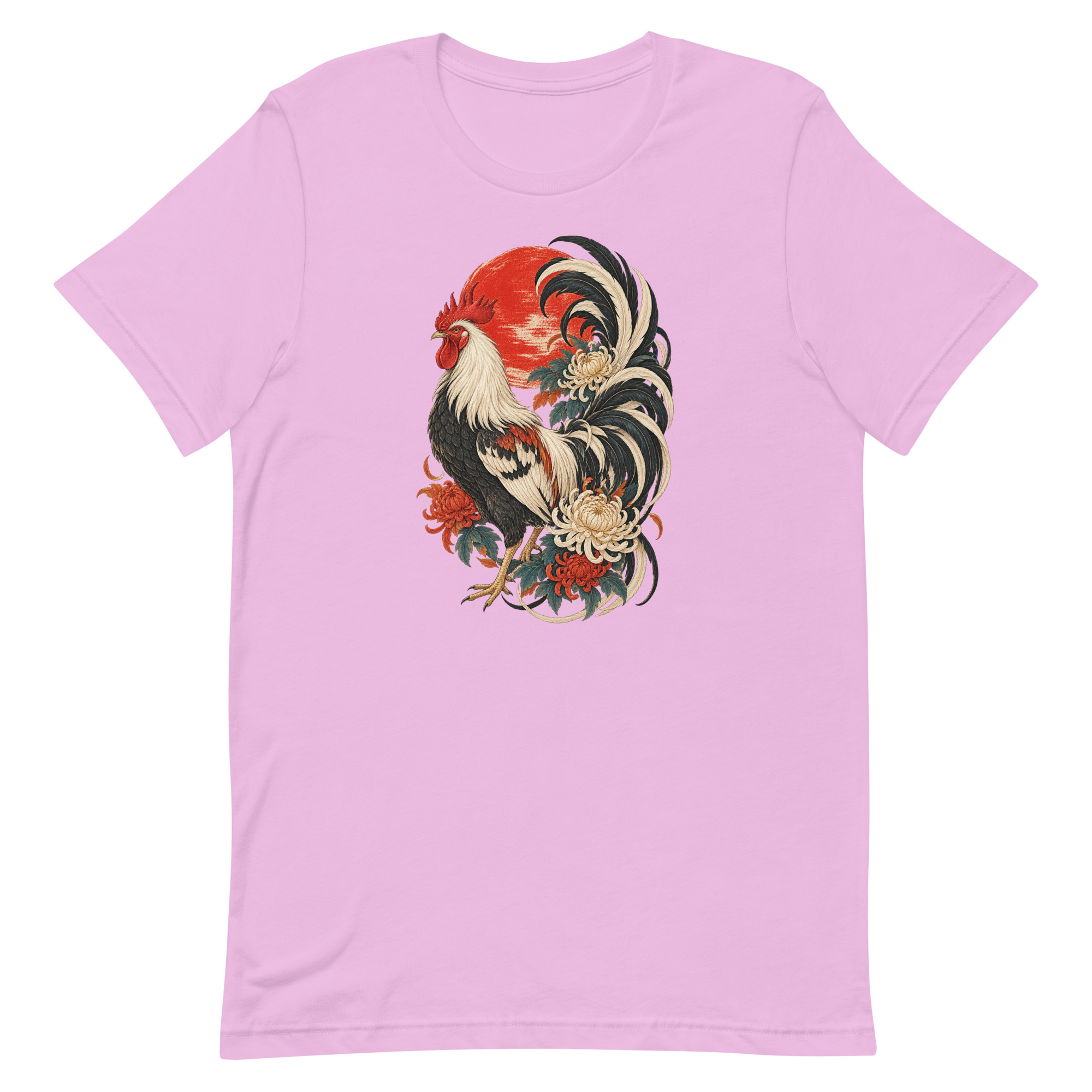 Japanese Rooster Red Sun Chrysanthemum Art, Japanese Art Tee, Mythology Gift - Image 43