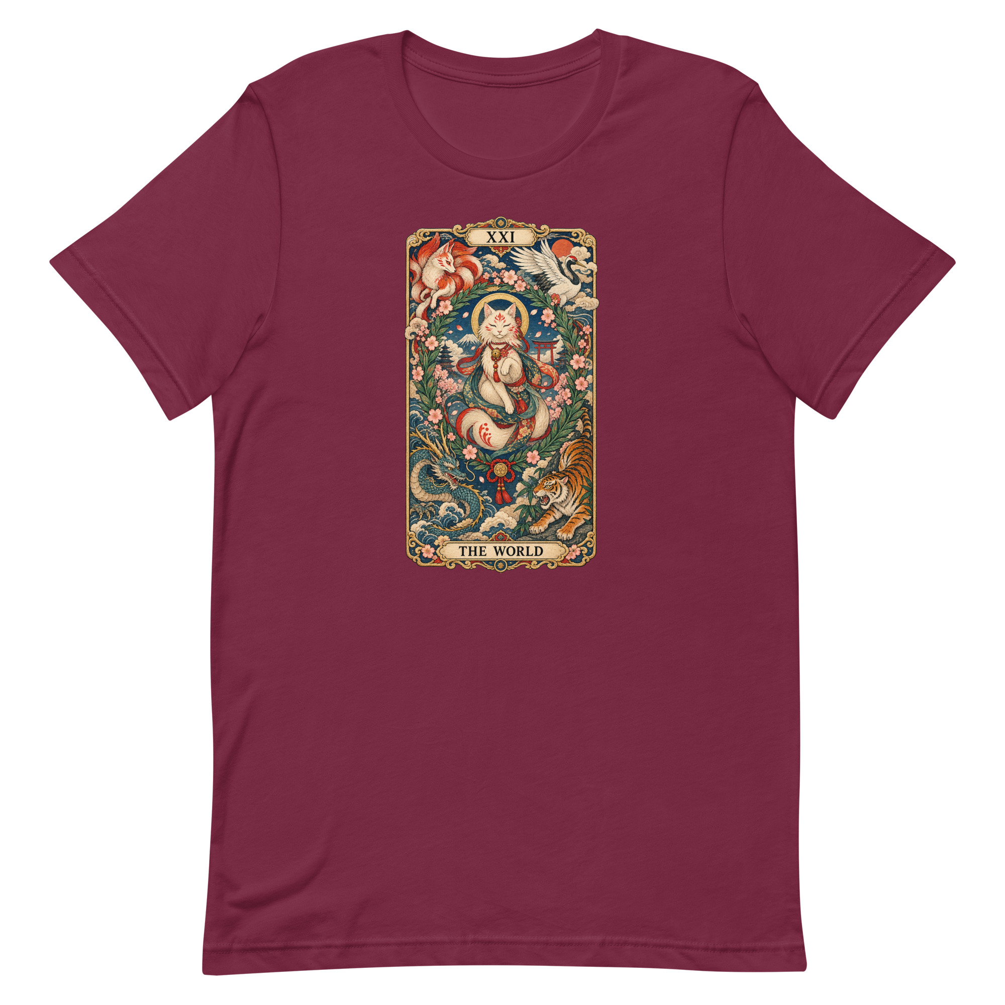 The World Shrine Cat Tarot Japanese Art T-Shirt - Image 44