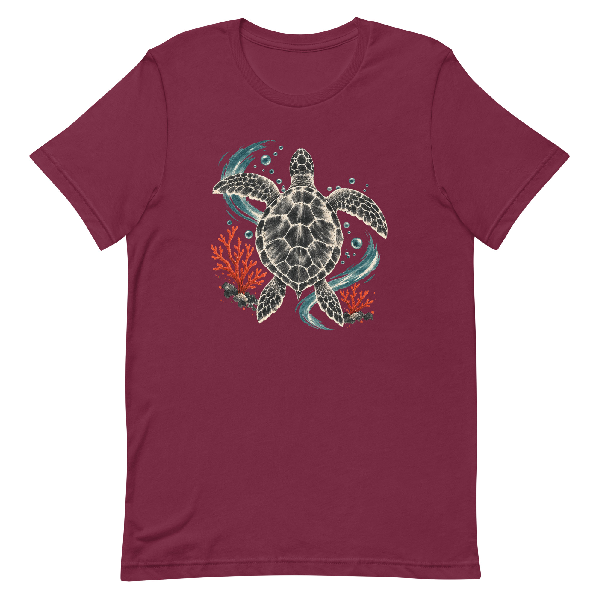 Gyotaku Sea Turtle Coral Japanese Print Art, Japanese Art Tee, Mythology Gift - Image 46