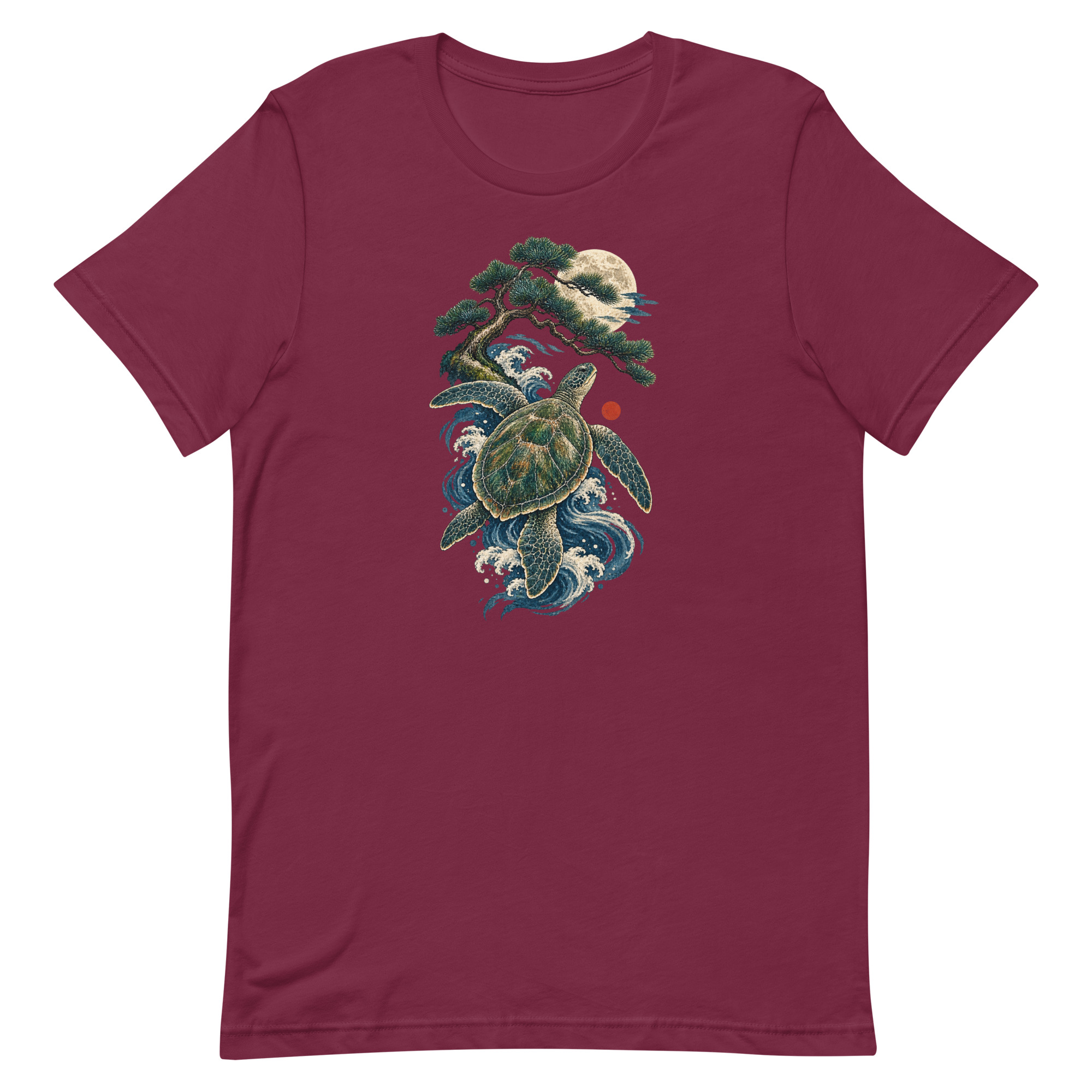 Ancient Sea Turtle Pine Moon Japanese Art, Japanese Art Tee, Mythology Gift - Image 44