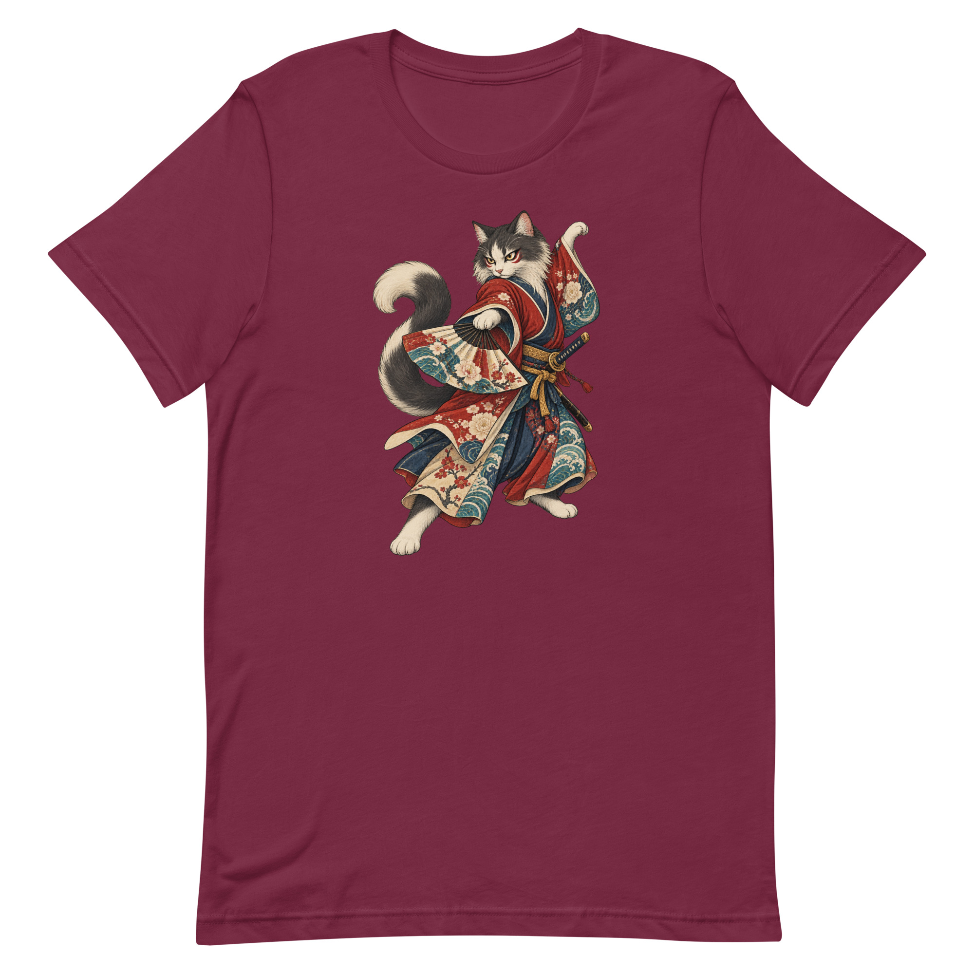 Samurai Cat Kabuki Fan Japanese Warrior Art, Japanese Art Tee, Mythology Gift - Image 46