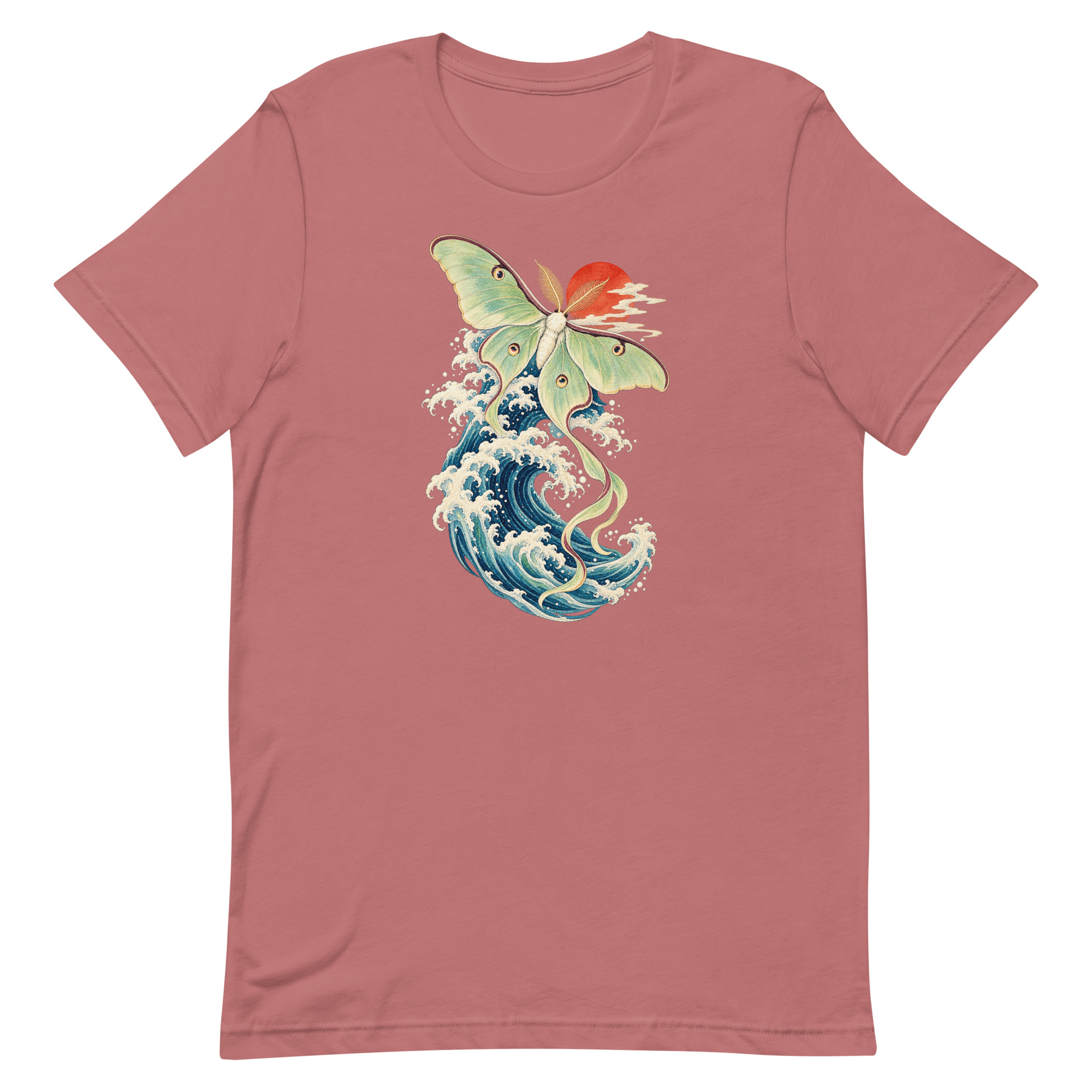 Luna Moth Great Wave Japanese Ukiyo-e Art T-Shirt - Image 45
