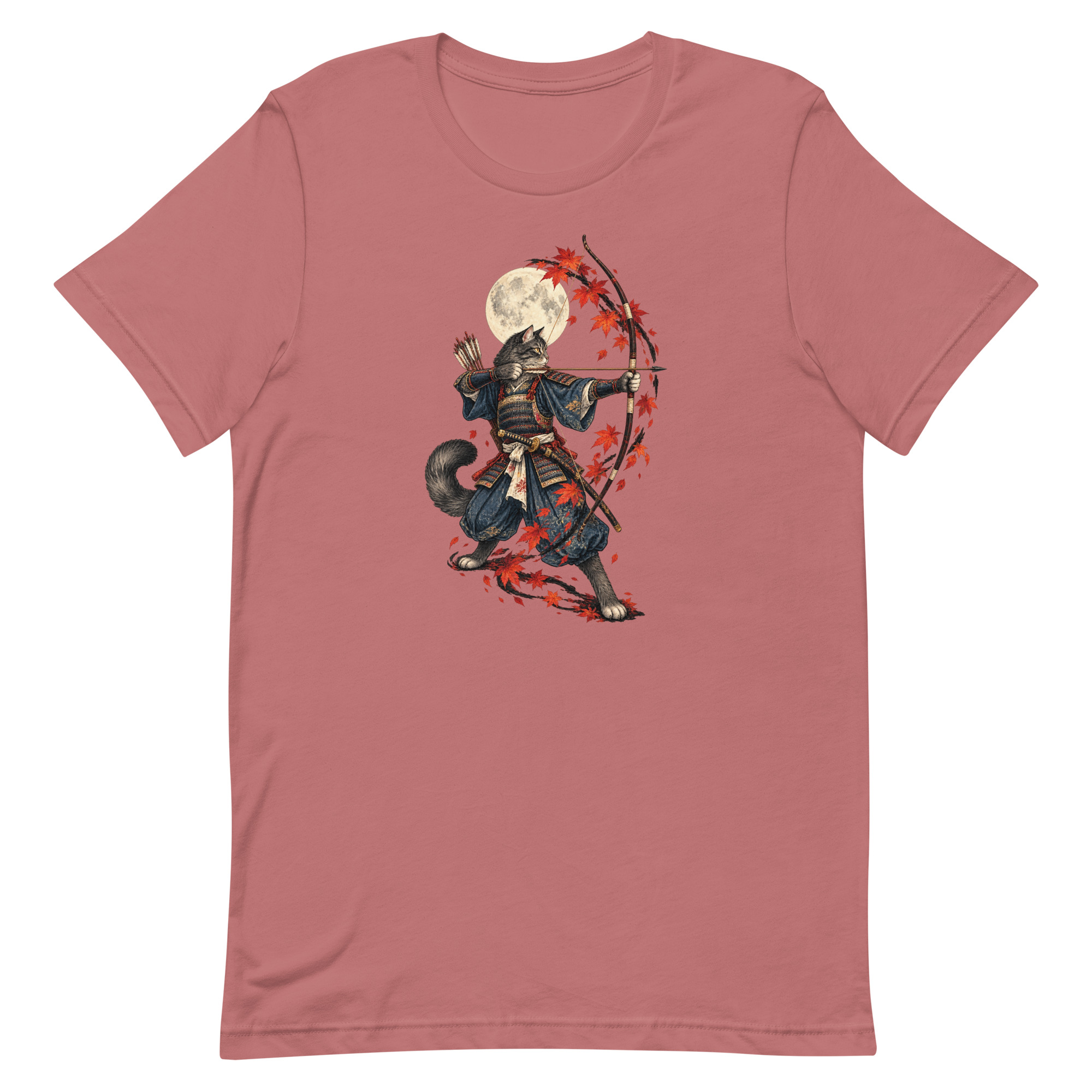 Samurai Cat Archer Maple Moon Japanese Art, Japanese Art Tee, Mythology Gift - Image 47