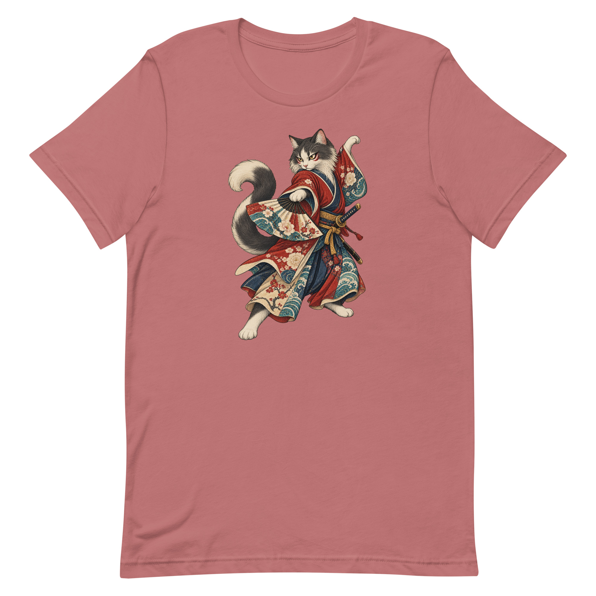 Samurai Cat Kabuki Fan Japanese Warrior Art, Japanese Art Tee, Mythology Gift - Image 47