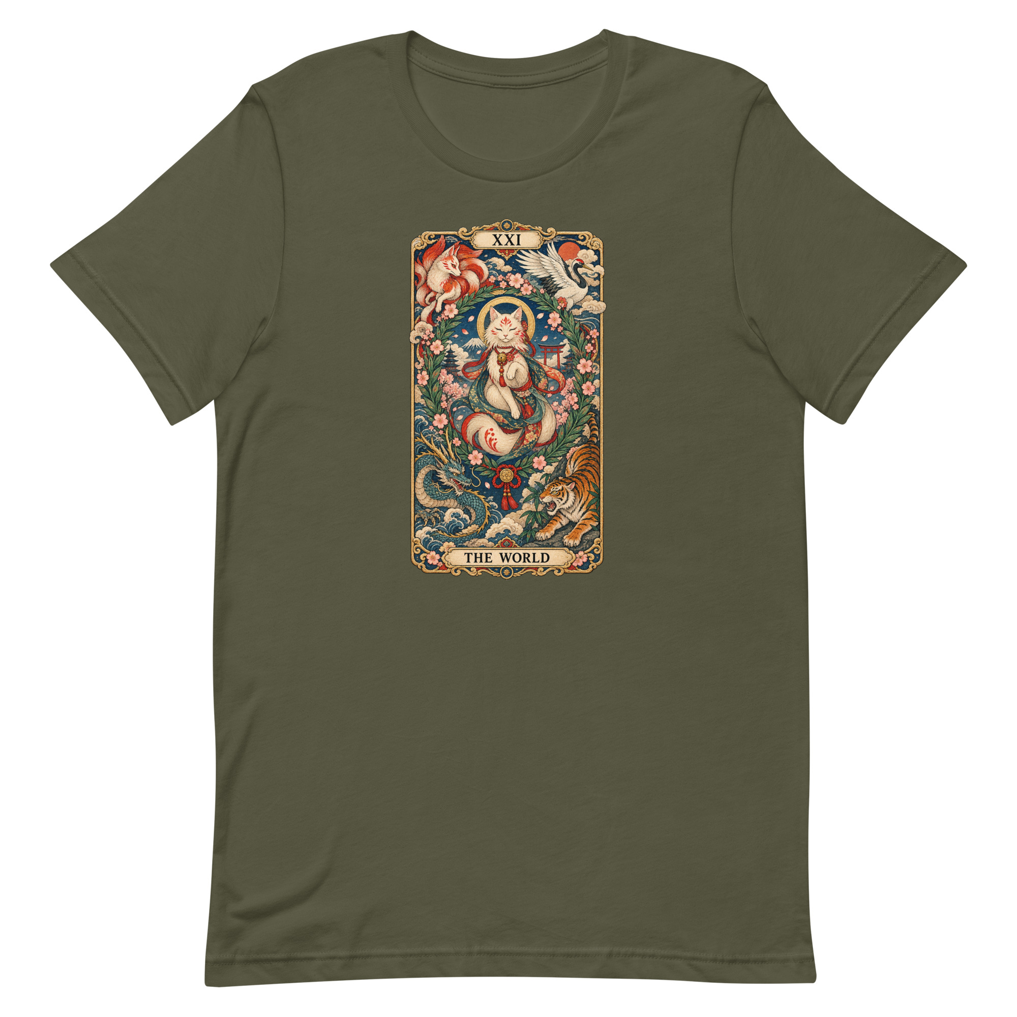 The World Shrine Cat Tarot Japanese Art T-Shirt - Image 46