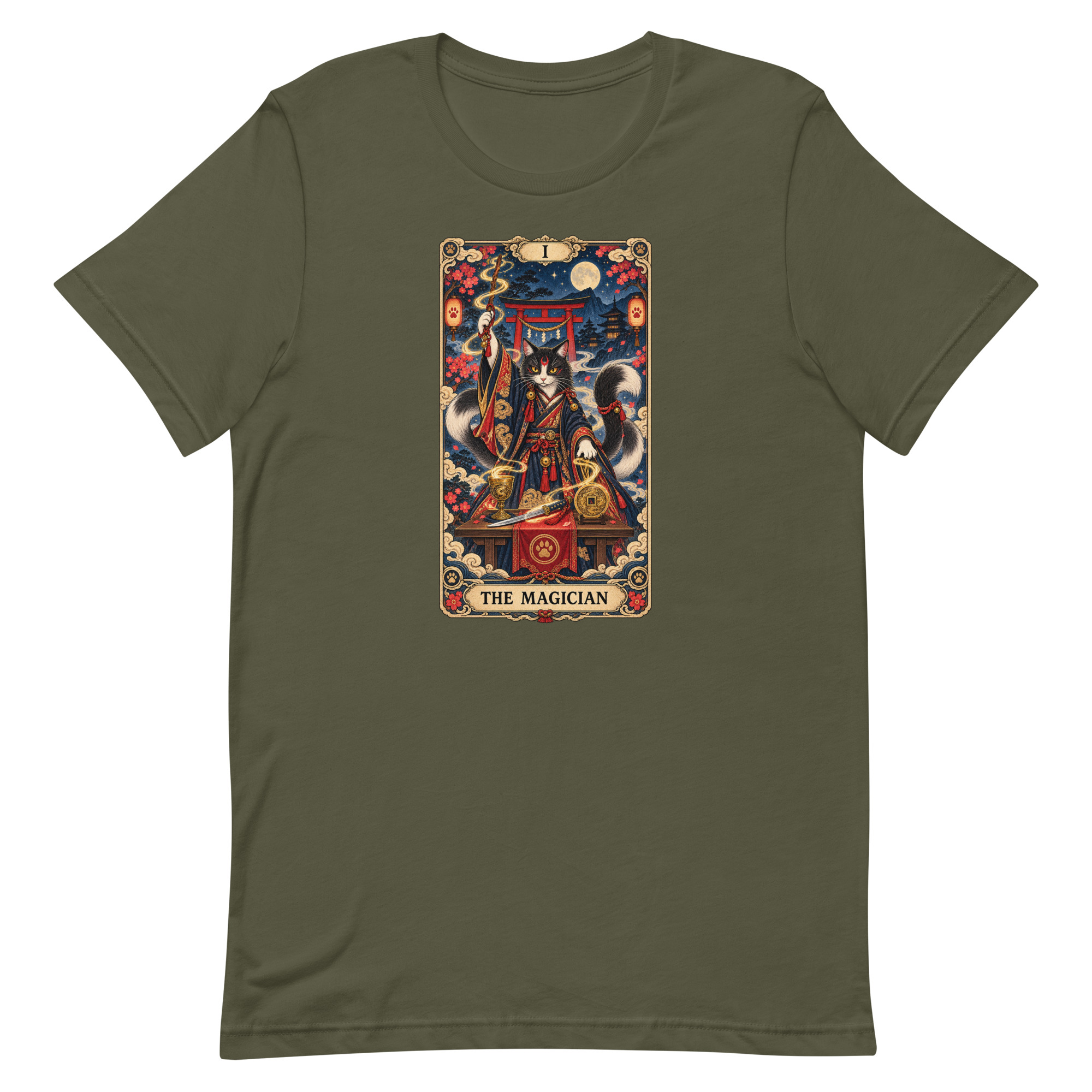 The Magician Bakeneko Cat Tarot Japanese Yokai Art, Japanese Art Tee, Mythology Gift - Image 46