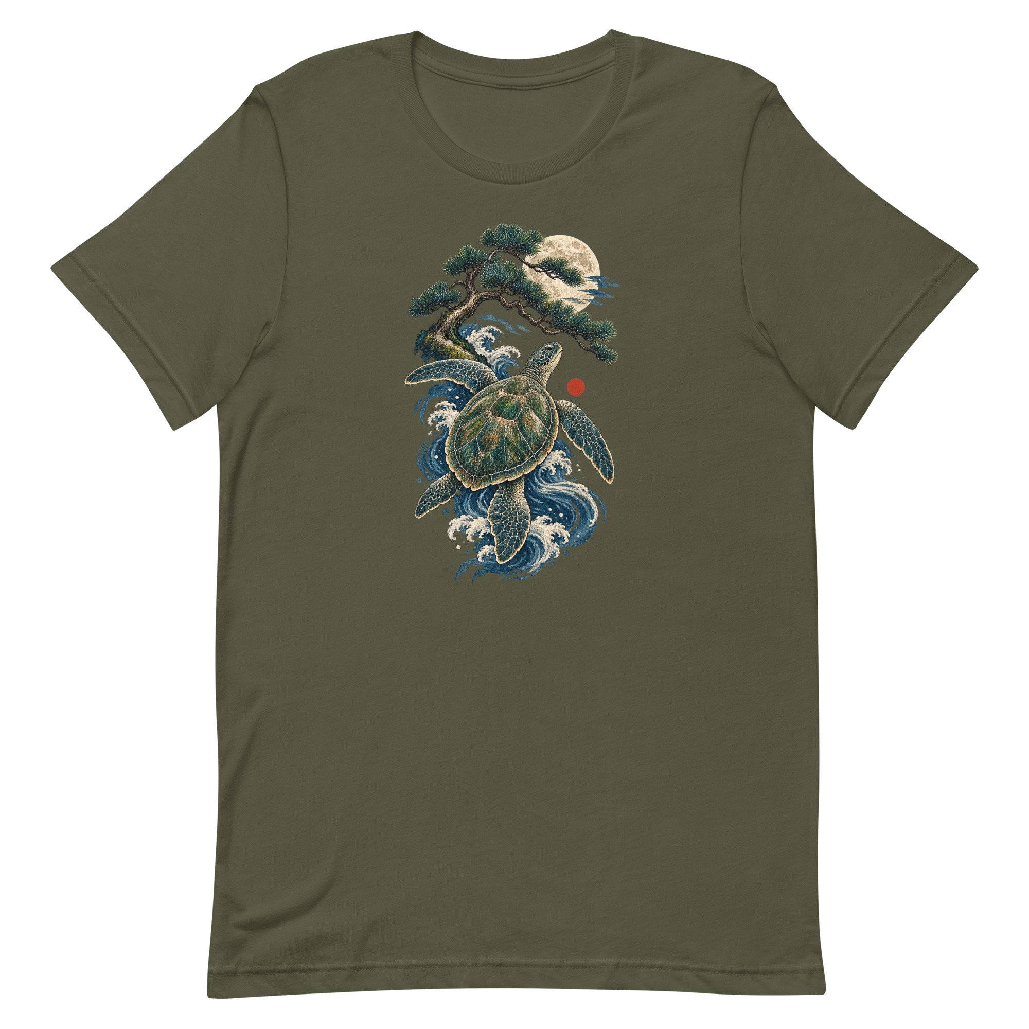 Ancient Sea Turtle Pine Moon Japanese Art, Japanese Art Tee, Mythology Gift - Image 46