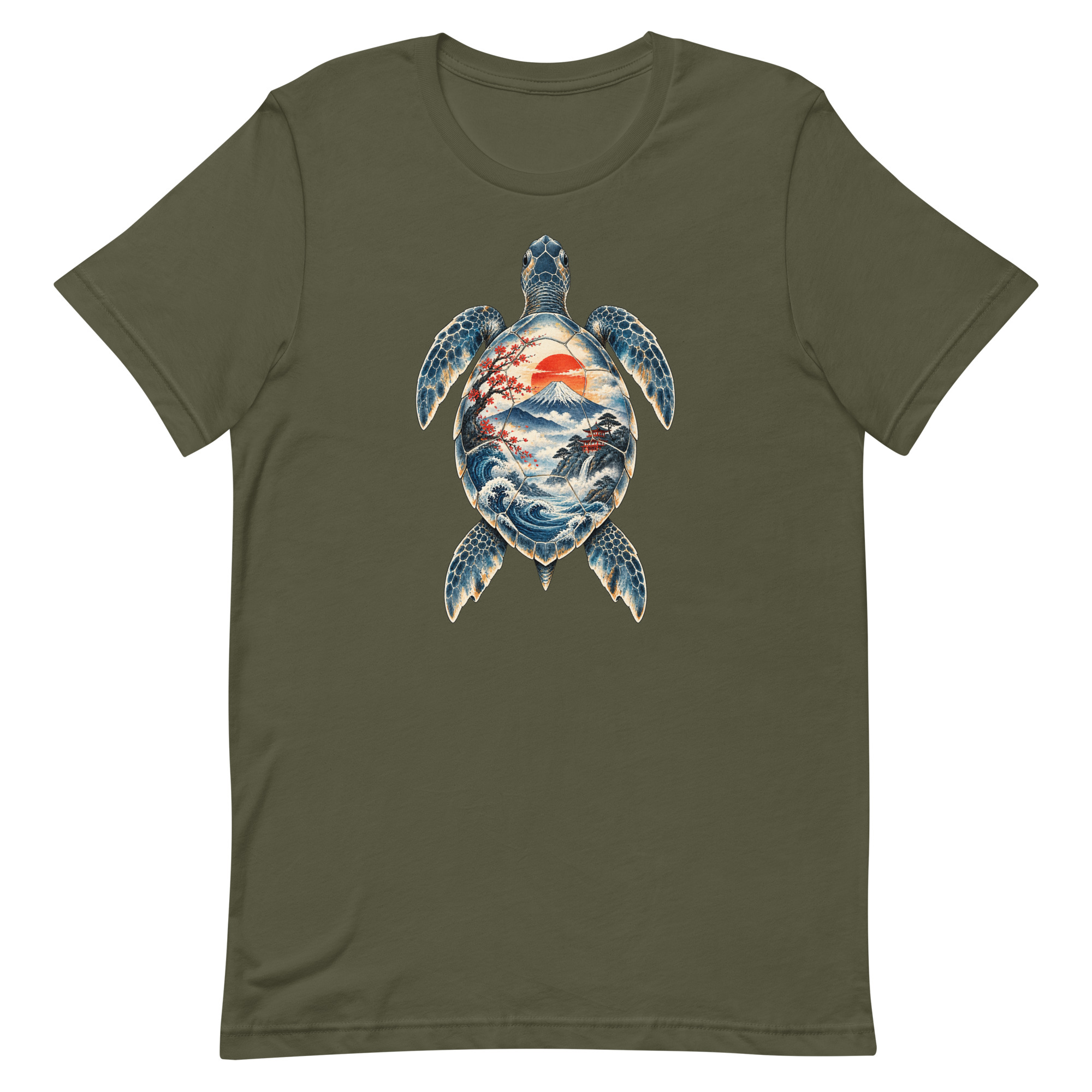 Sea Turtle Mount Fuji Sunrise Japanese Art, Japanese Art Tee, Mythology Gift - Image 48