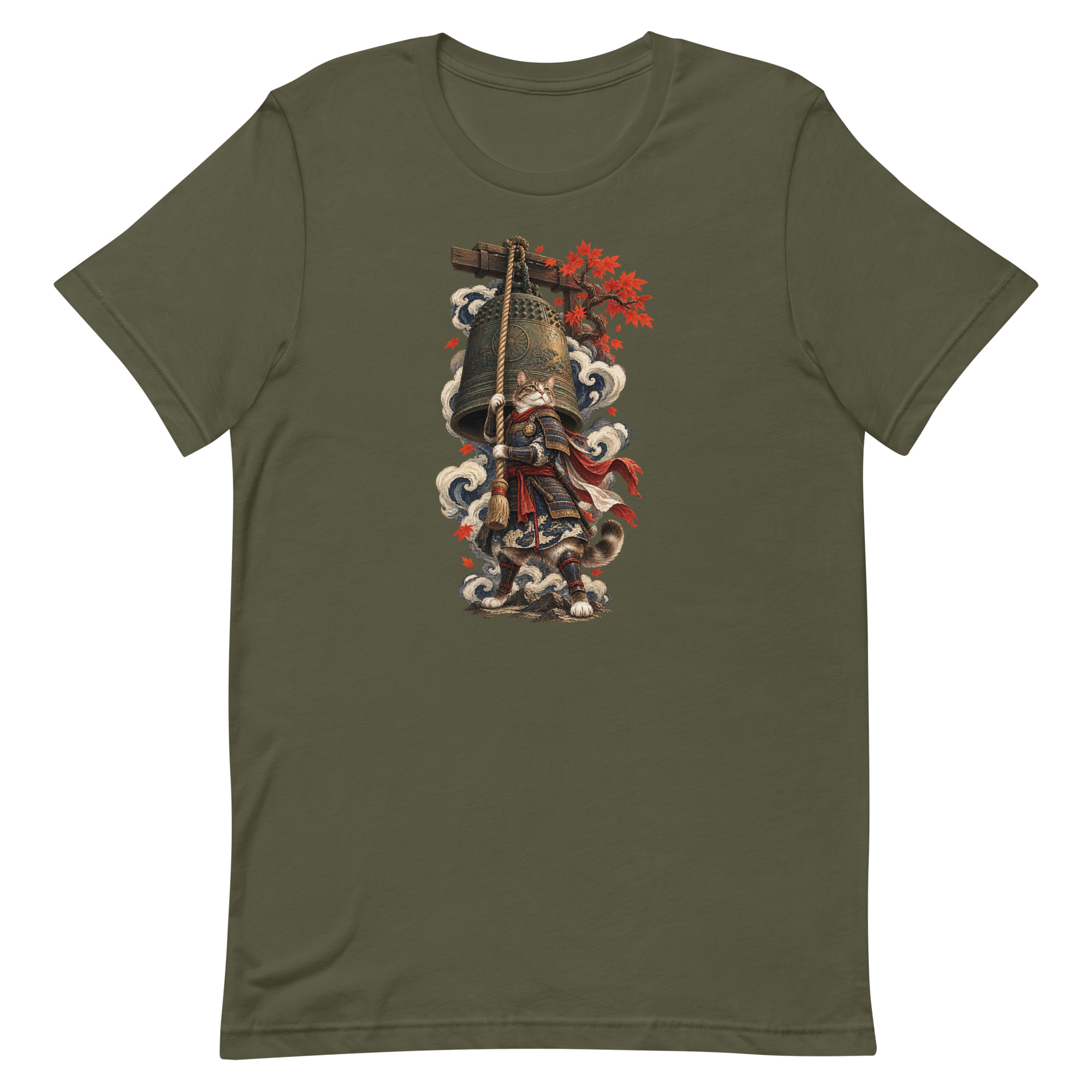 Samurai Cat Temple Bell Guardian Japanese Art, Japanese Art Tee, Mythology Gift - Image 48