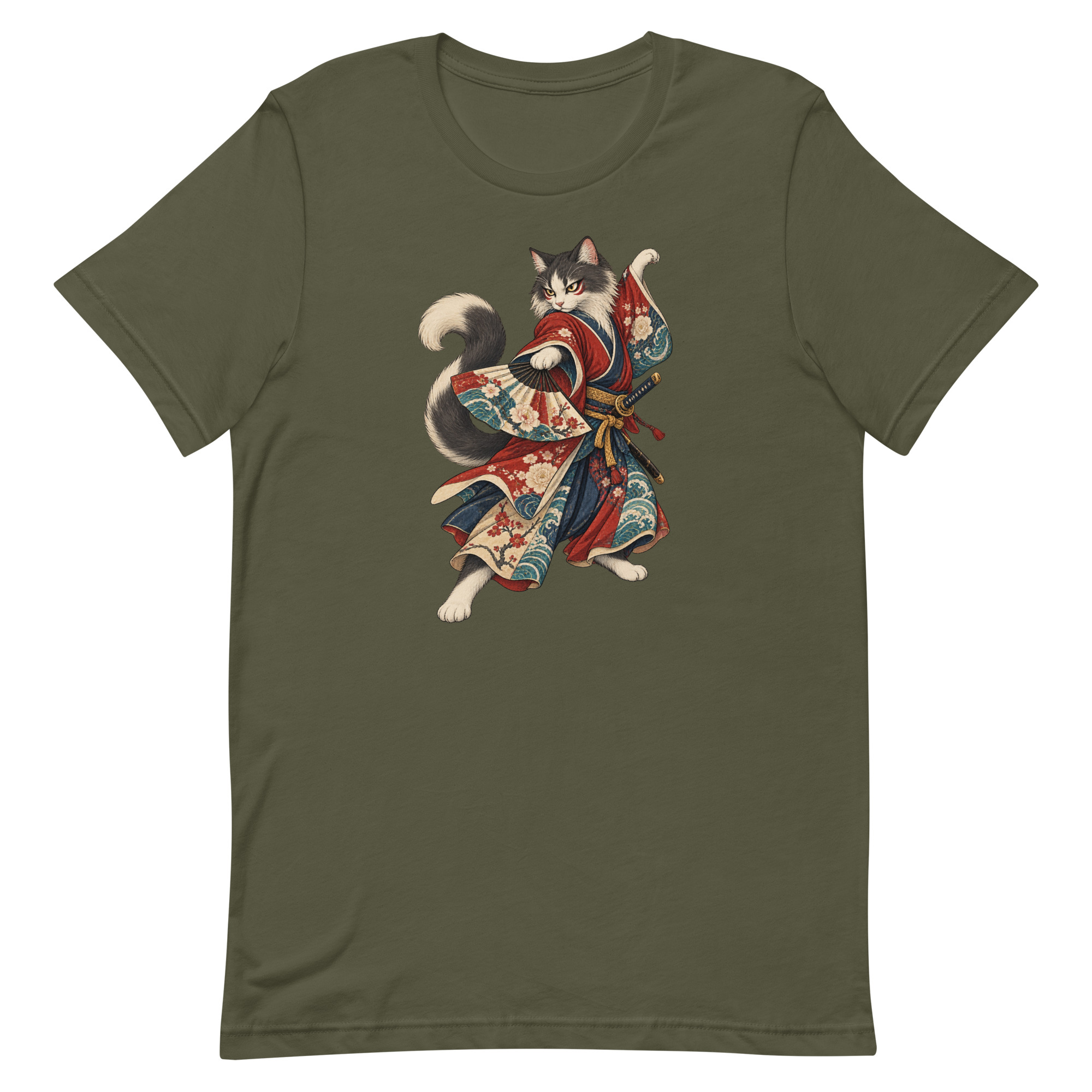 Samurai Cat Kabuki Fan Japanese Warrior Art, Japanese Art Tee, Mythology Gift - Image 48