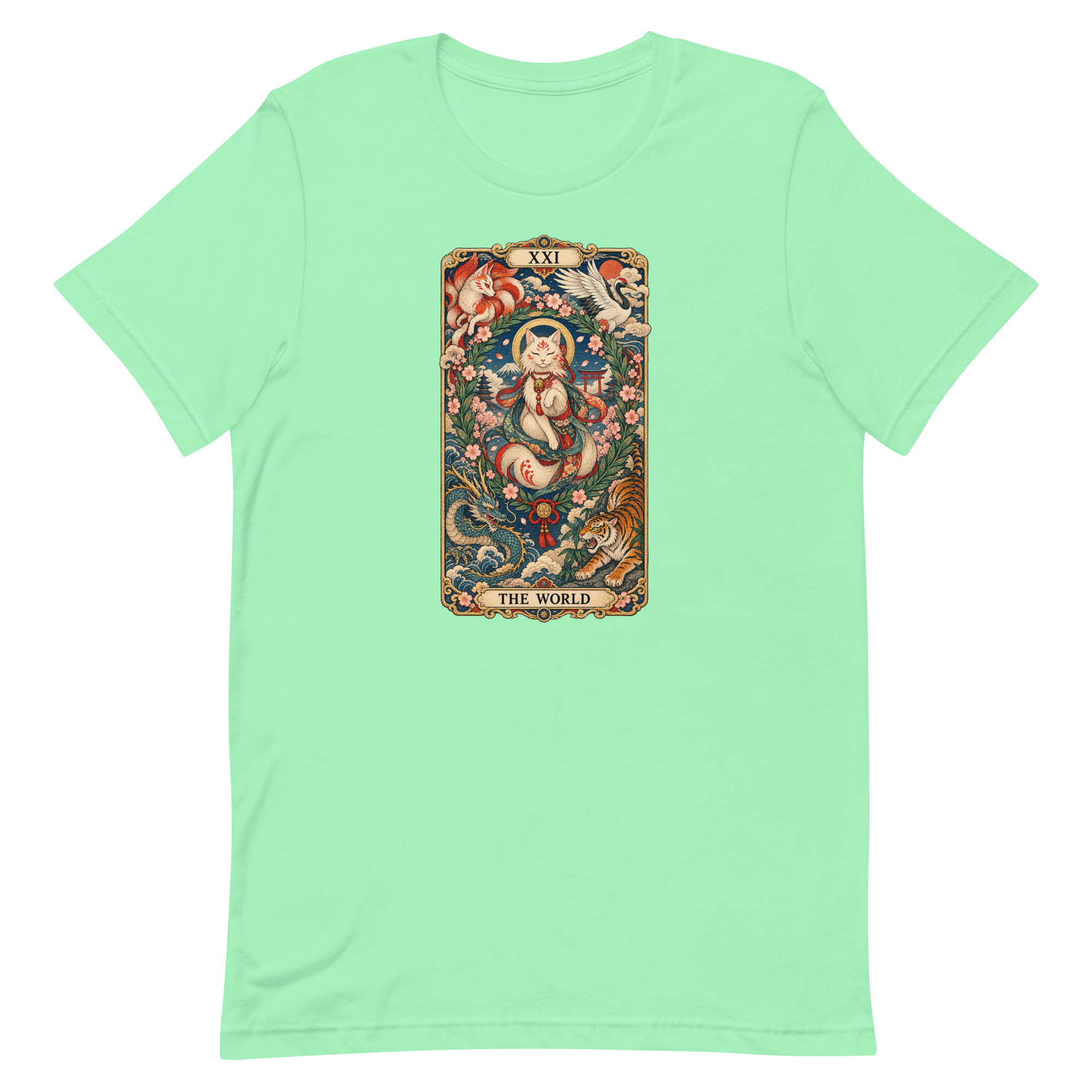 The World Shrine Cat Tarot Japanese Art T-Shirt - Image 81