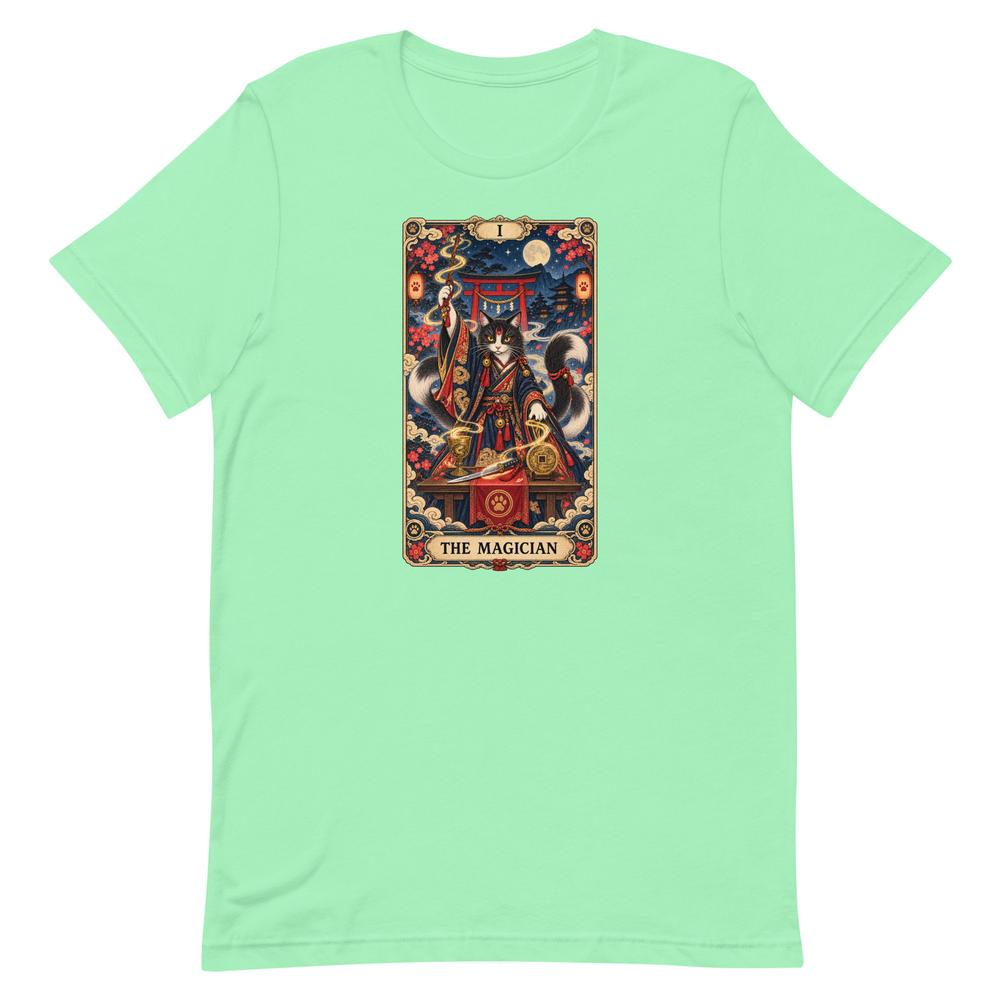 The Magician Bakeneko Cat Tarot Japanese Yokai Art, Japanese Art Tee, Mythology Gift - Image 81