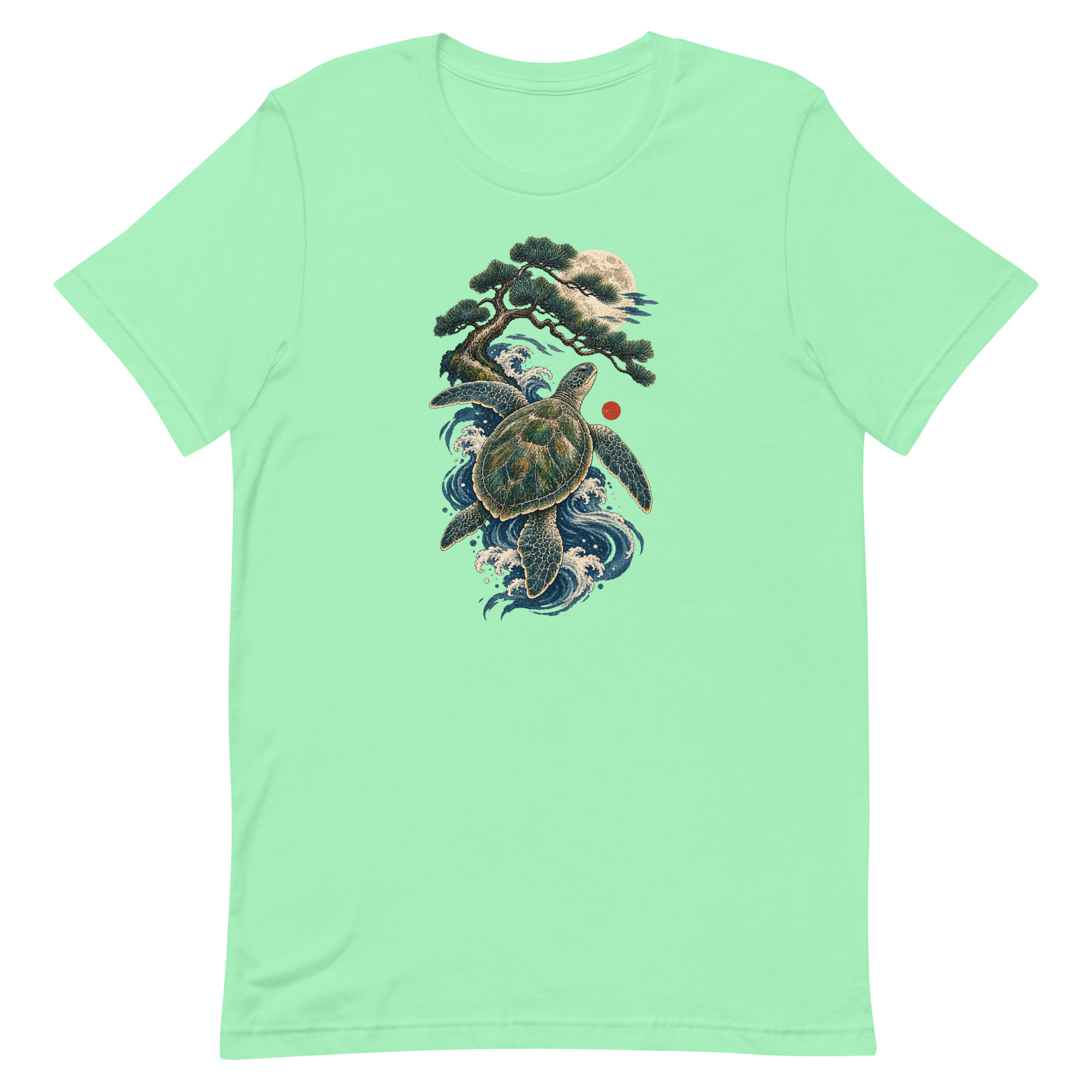Ancient Sea Turtle Pine Moon Japanese Art, Japanese Art Tee, Mythology Gift - Image 81