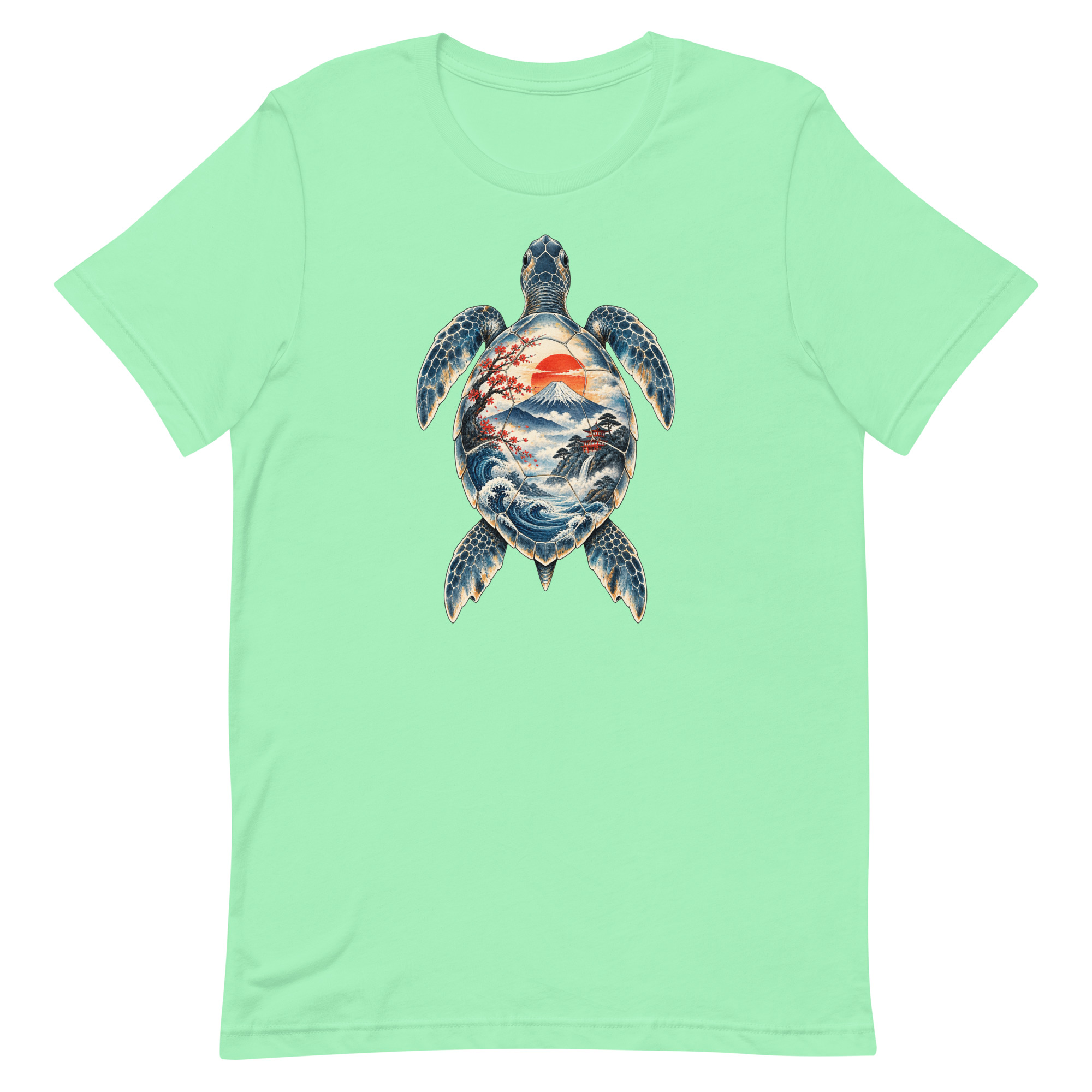 Sea Turtle Mount Fuji Sunrise Japanese Art, Japanese Art Tee, Mythology Gift - Image 83