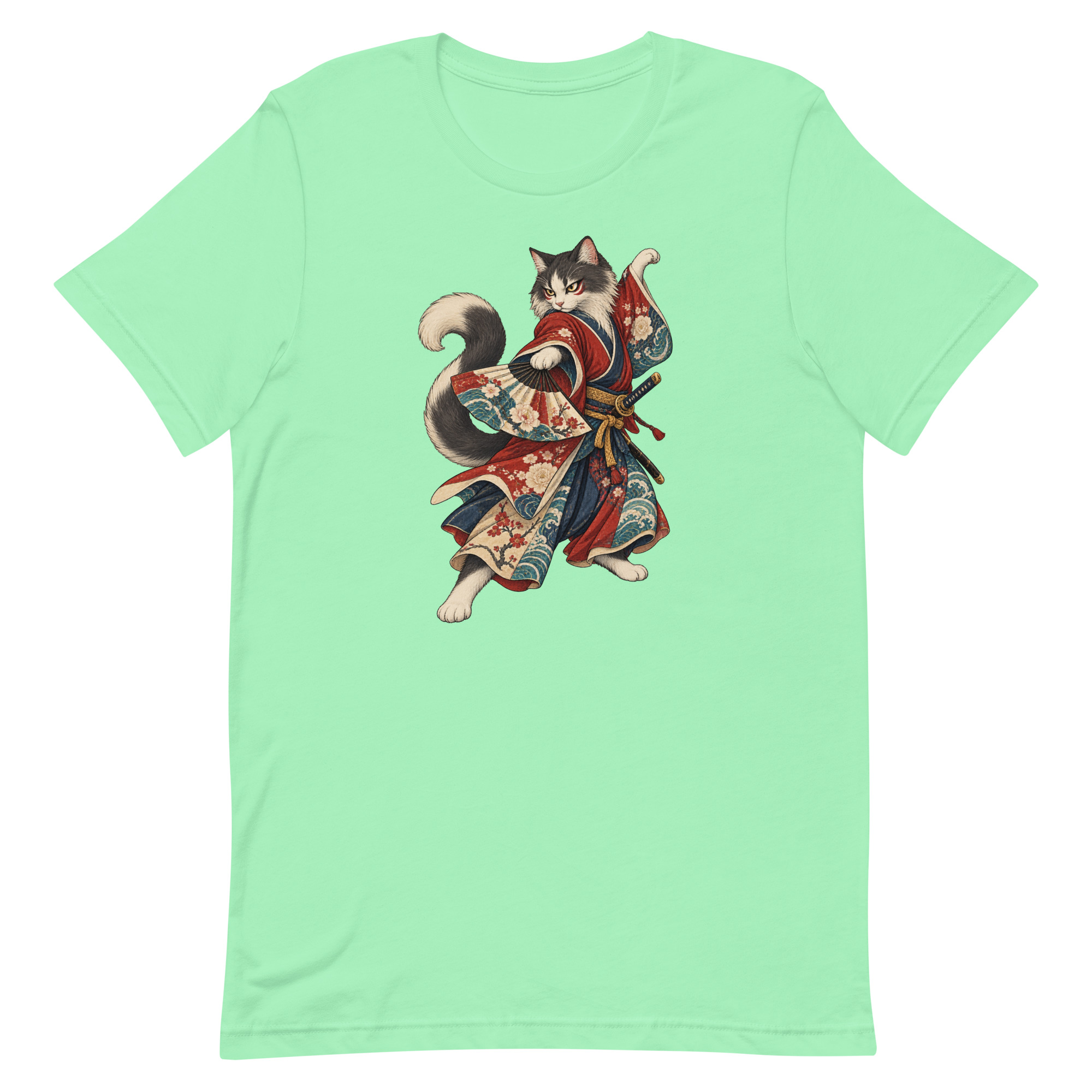 Samurai Cat Kabuki Fan Japanese Warrior Art, Japanese Art Tee, Mythology Gift - Image 83