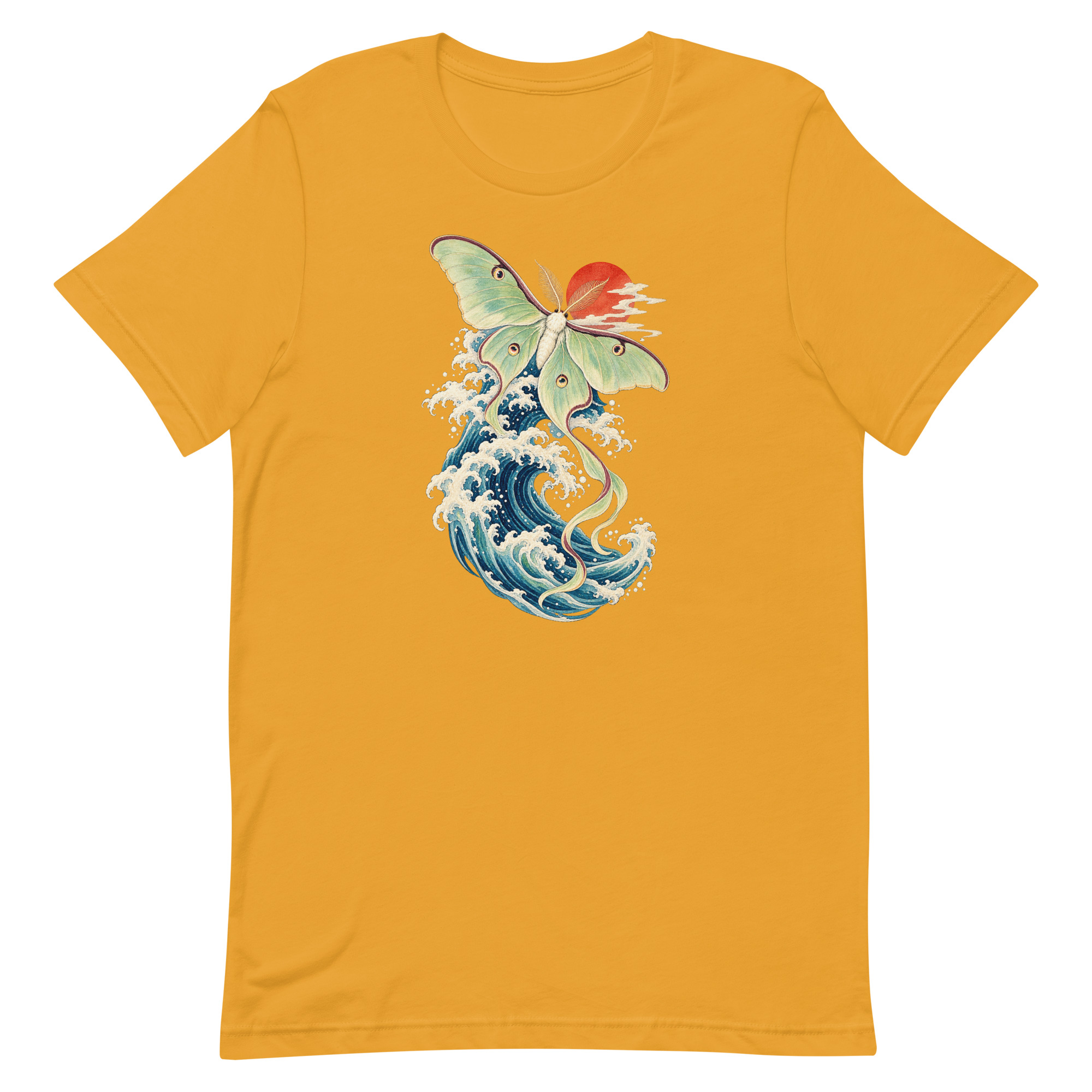 Luna Moth Great Wave Japanese Ukiyo-e Art T-Shirt - Image 47