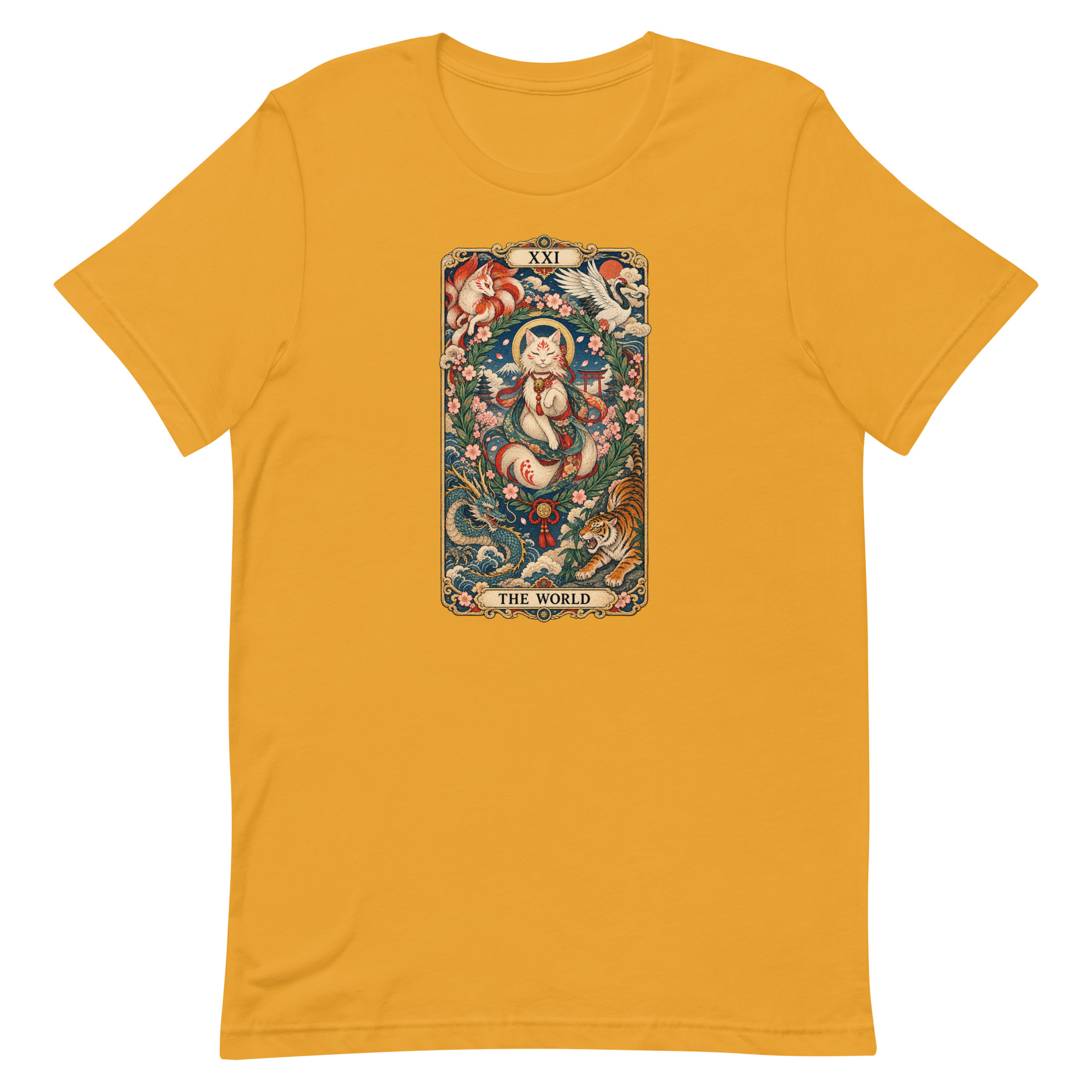 The World Shrine Cat Tarot Japanese Art T-Shirt - Image 47