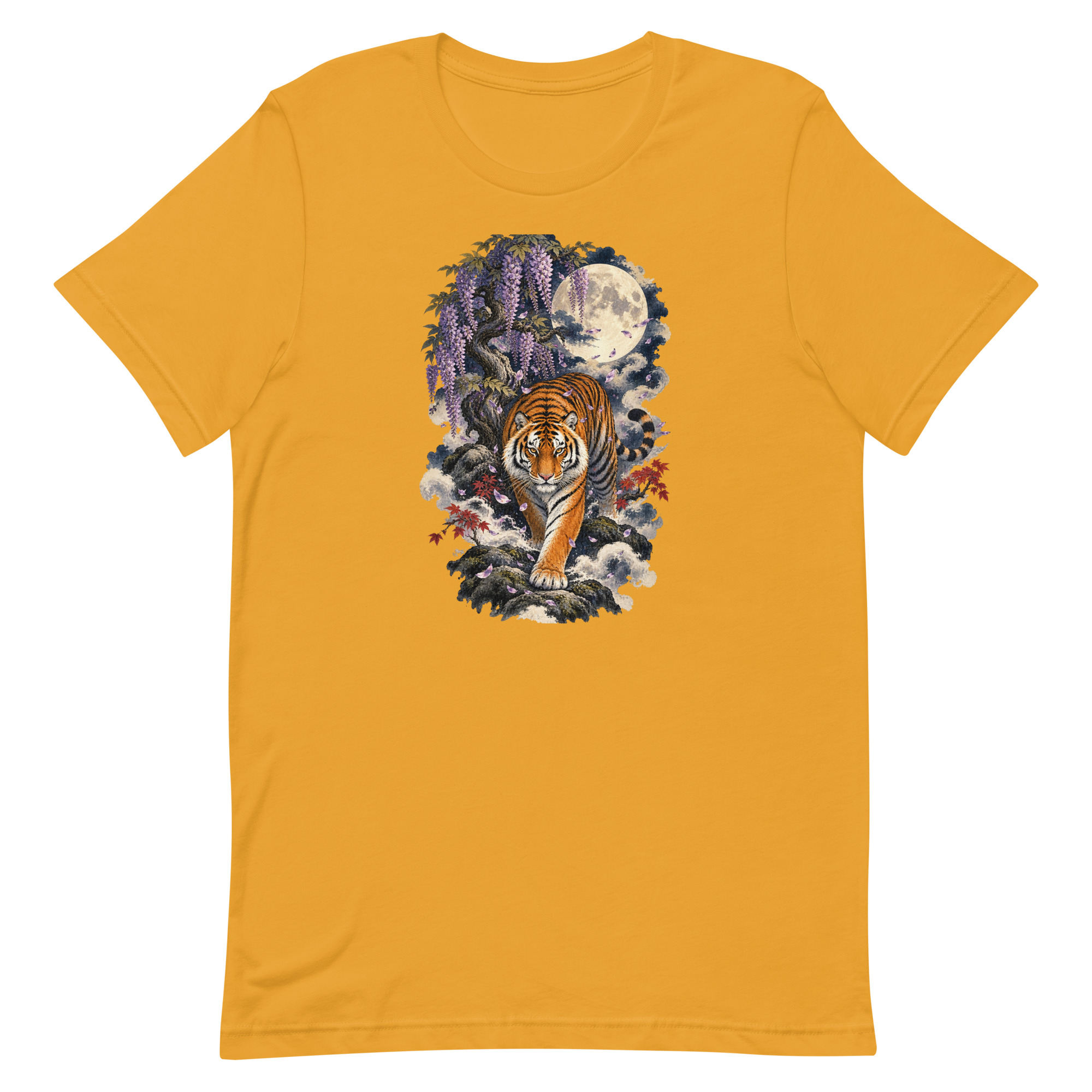Japanese Tiger Wisteria Full Moon Art, Japanese Art Tee, Mythology Gift - Image 47