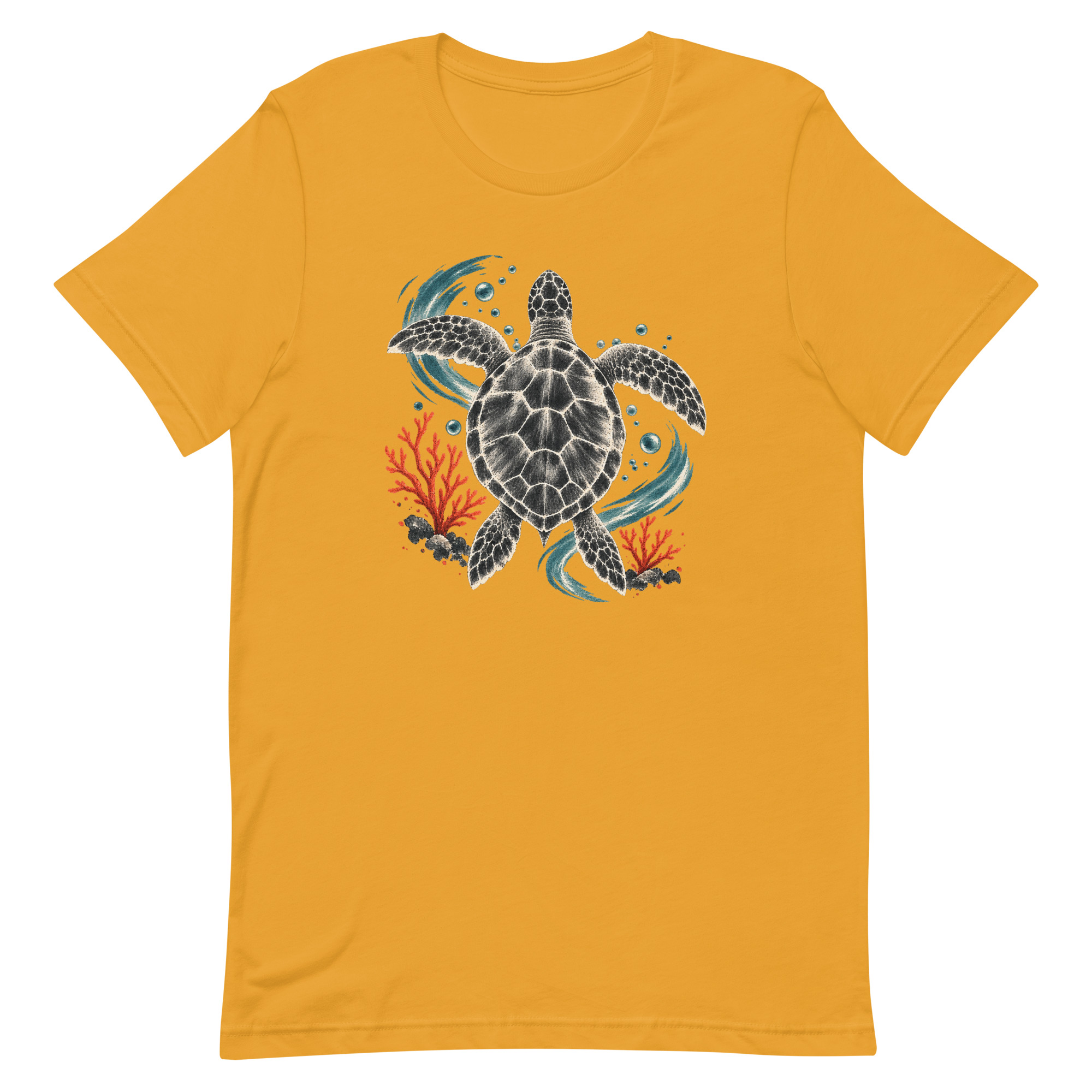 Gyotaku Sea Turtle Coral Japanese Print Art, Japanese Art Tee, Mythology Gift - Image 49