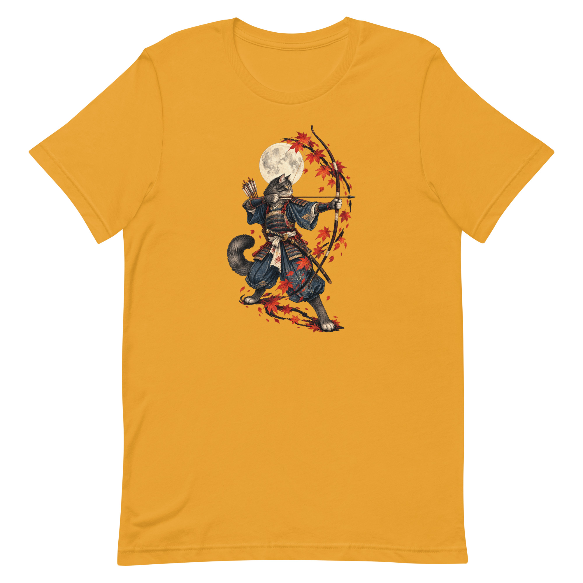 Samurai Cat Archer Maple Moon Japanese Art, Japanese Art Tee, Mythology Gift - Image 49