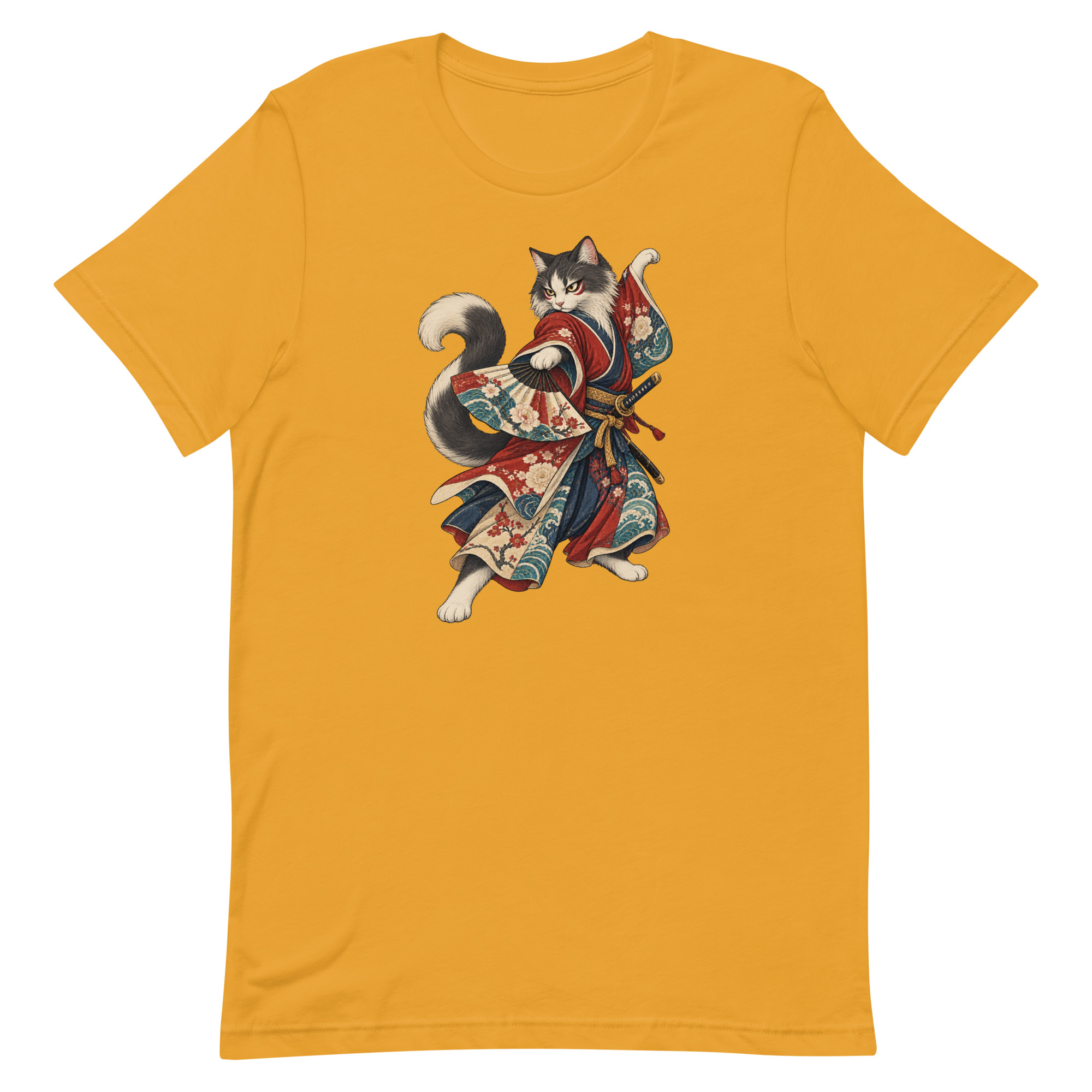 Samurai Cat Kabuki Fan Japanese Warrior Art, Japanese Art Tee, Mythology Gift - Image 49