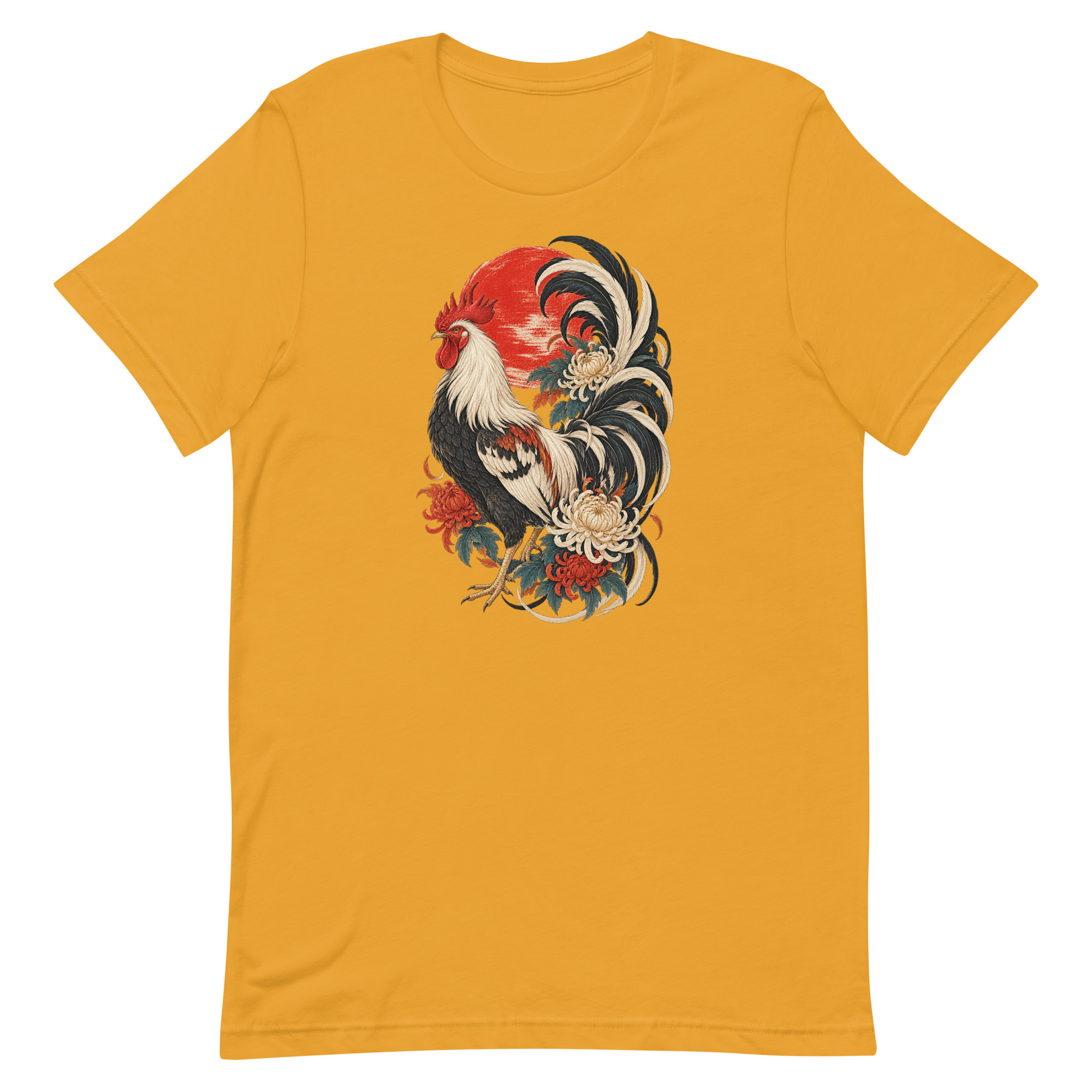 Japanese Rooster Red Sun Chrysanthemum Art, Japanese Art Tee, Mythology Gift - Image 47