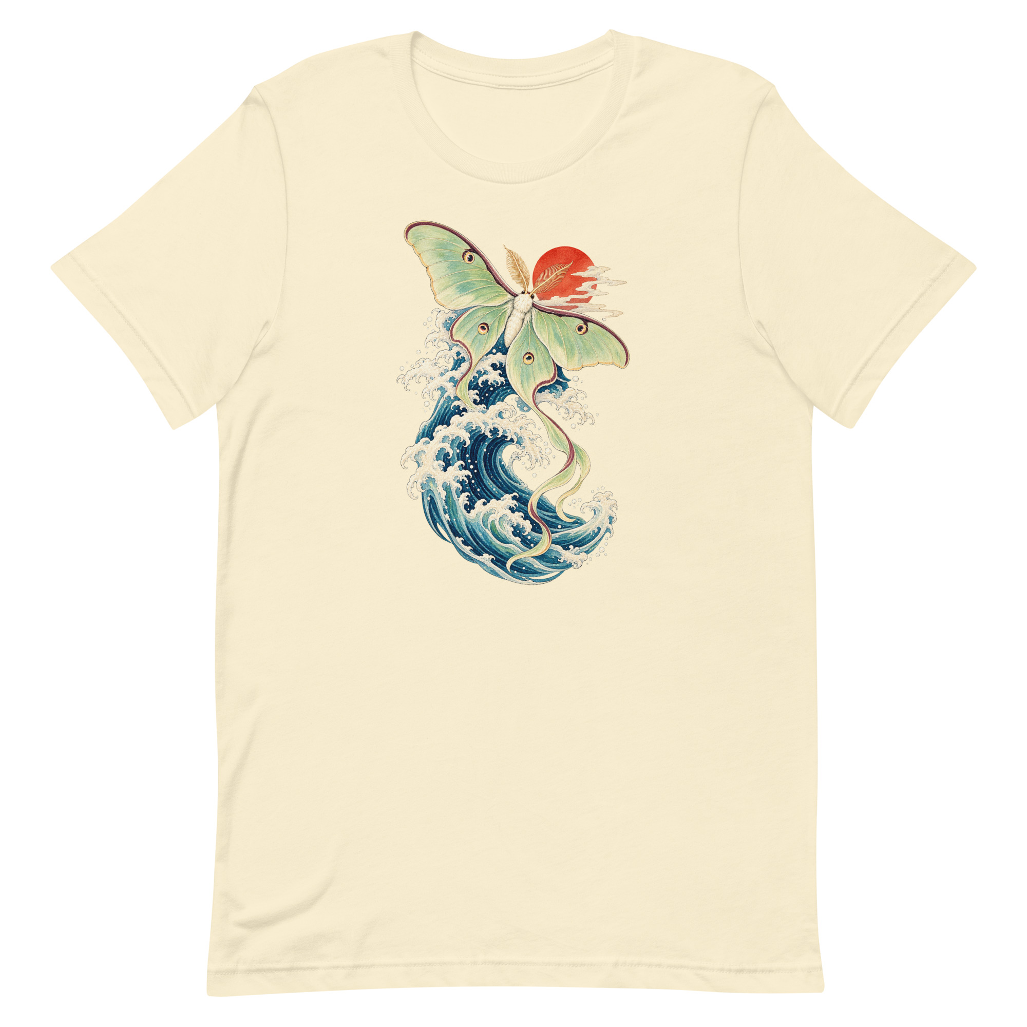 Luna Moth Great Wave Japanese Ukiyo-e Art T-Shirt - Image 48
