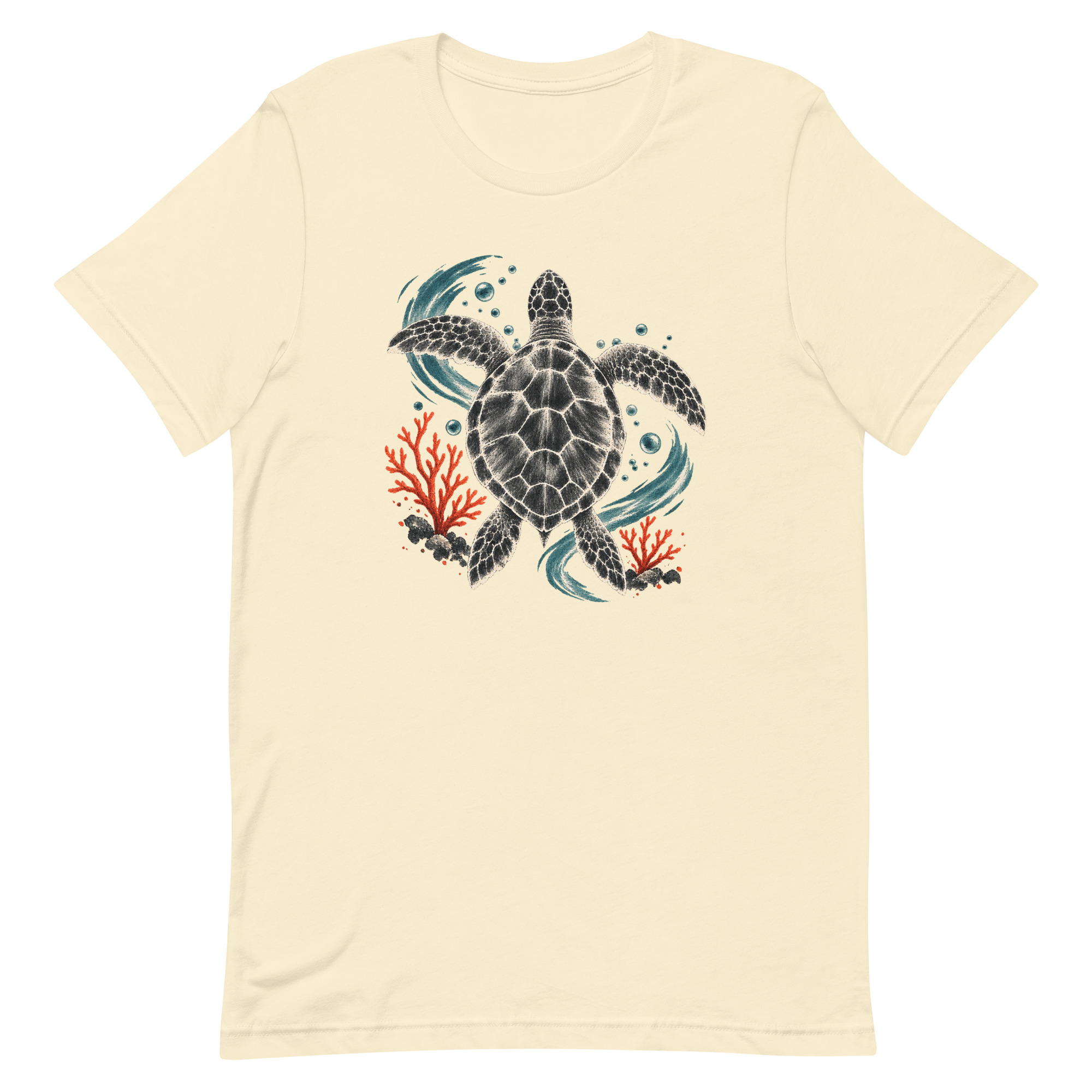 Gyotaku Sea Turtle Coral Japanese Print Art, Japanese Art Tee, Mythology Gift - Image 50