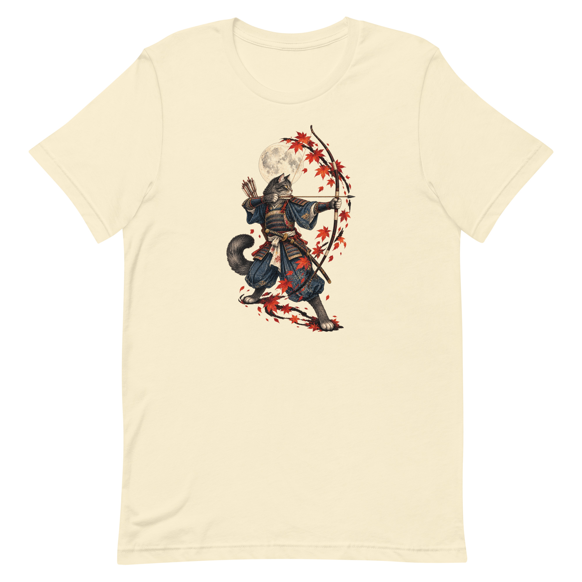 Samurai Cat Archer Maple Moon Japanese Art, Japanese Art Tee, Mythology Gift - Image 50