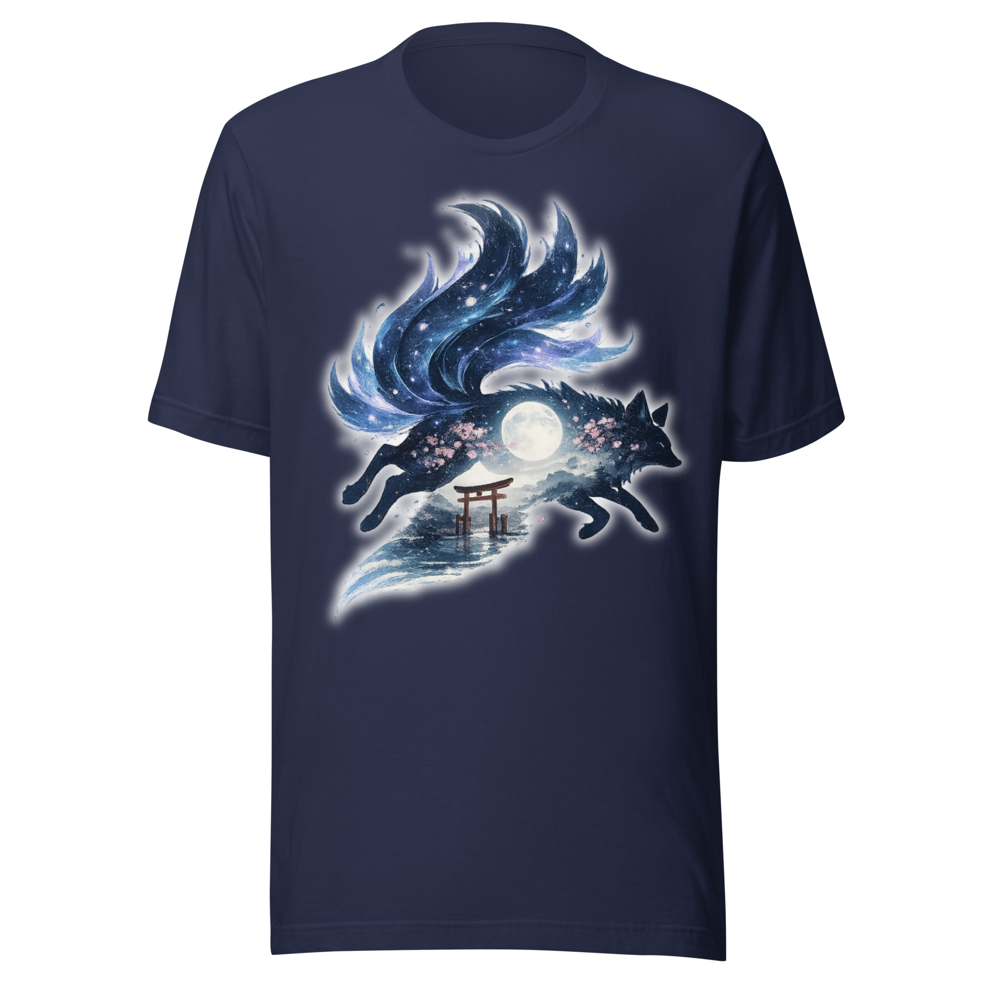 Nine Tailed Fox Galaxy Japanese Kitsune T-Shirt - Image 2
