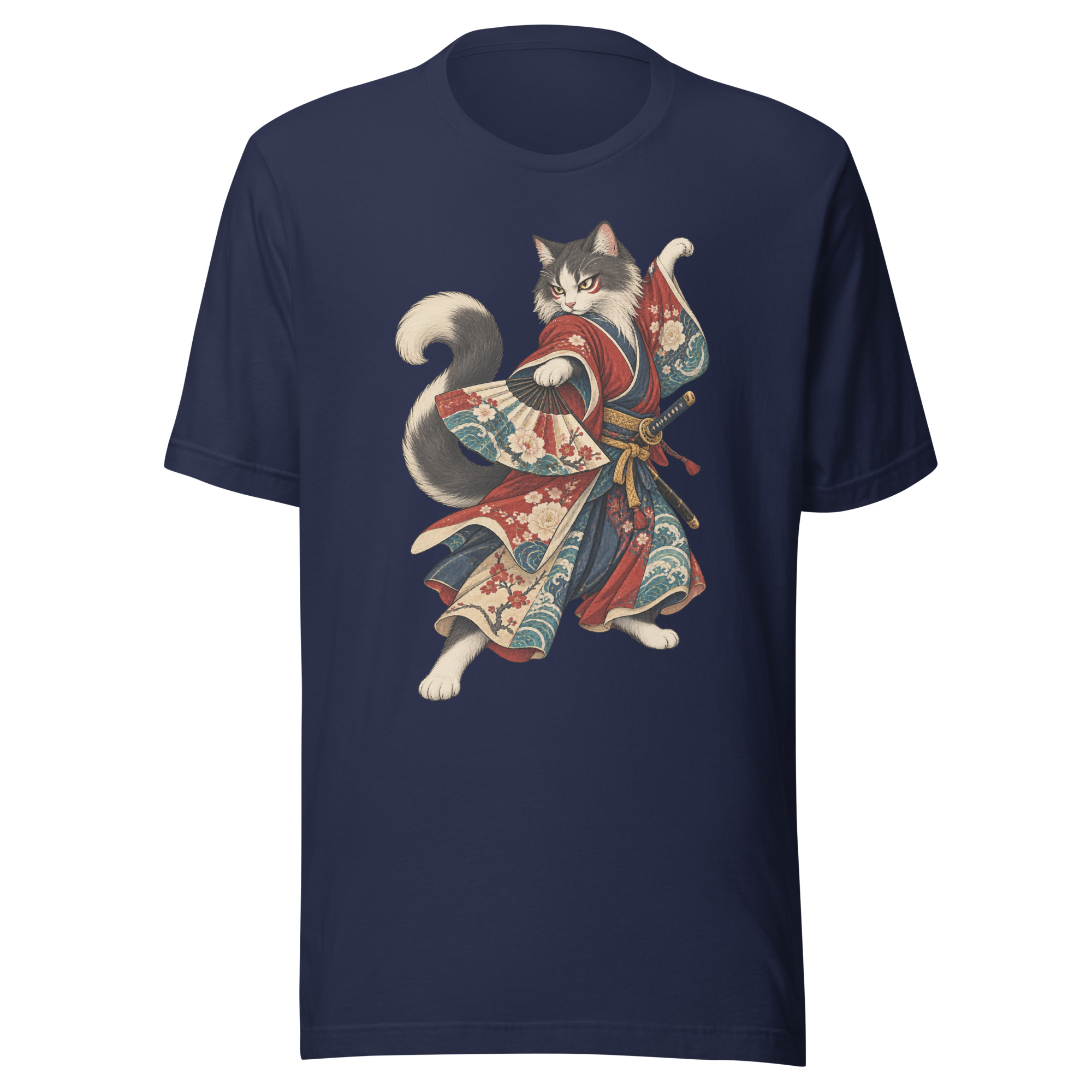 Samurai Cat Kabuki Fan Japanese Warrior Art, Japanese Art Tee, Mythology Gift - Image 103