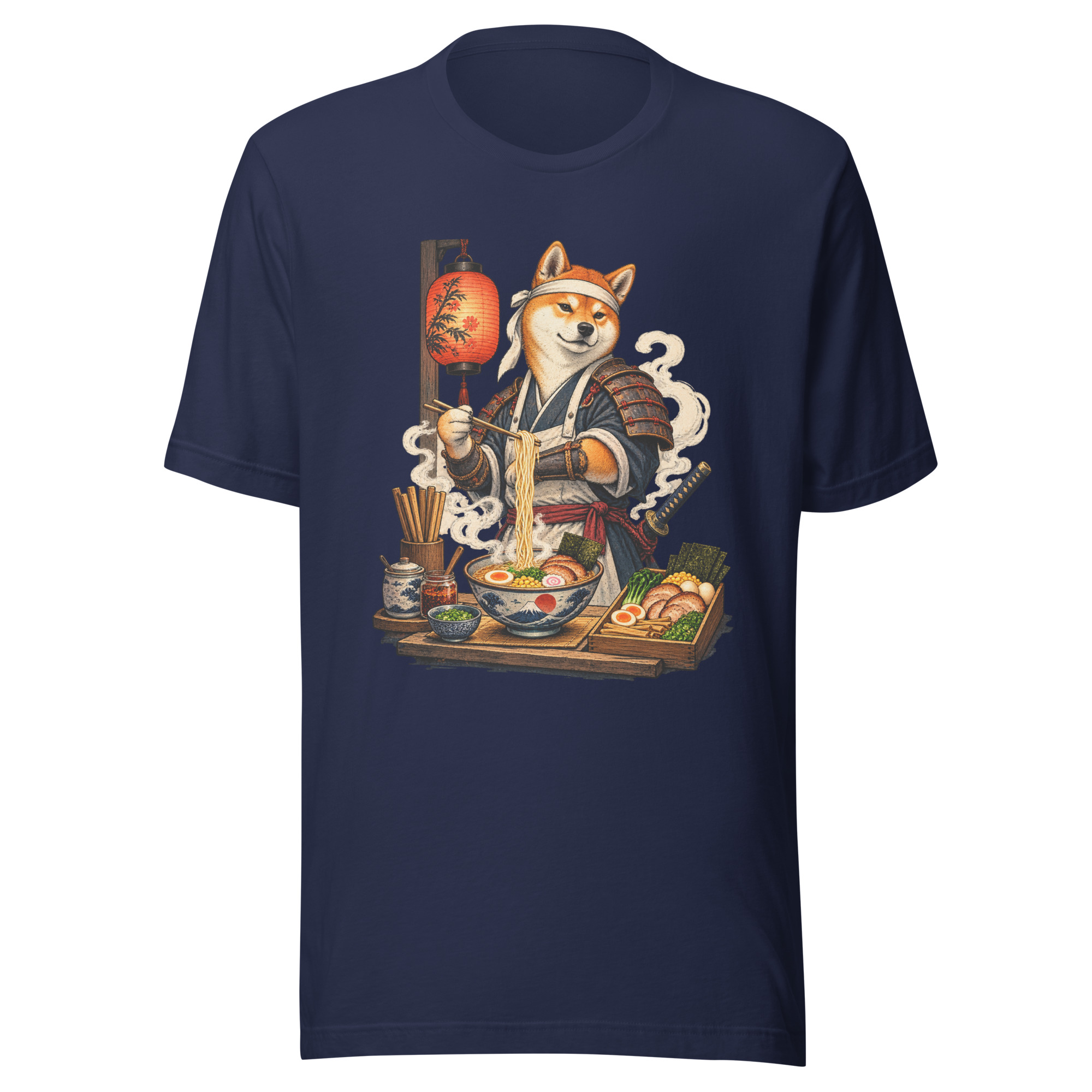 Shiba Samurai Ramen Chef Japanese Dog Art T-Shirt - Image 18
