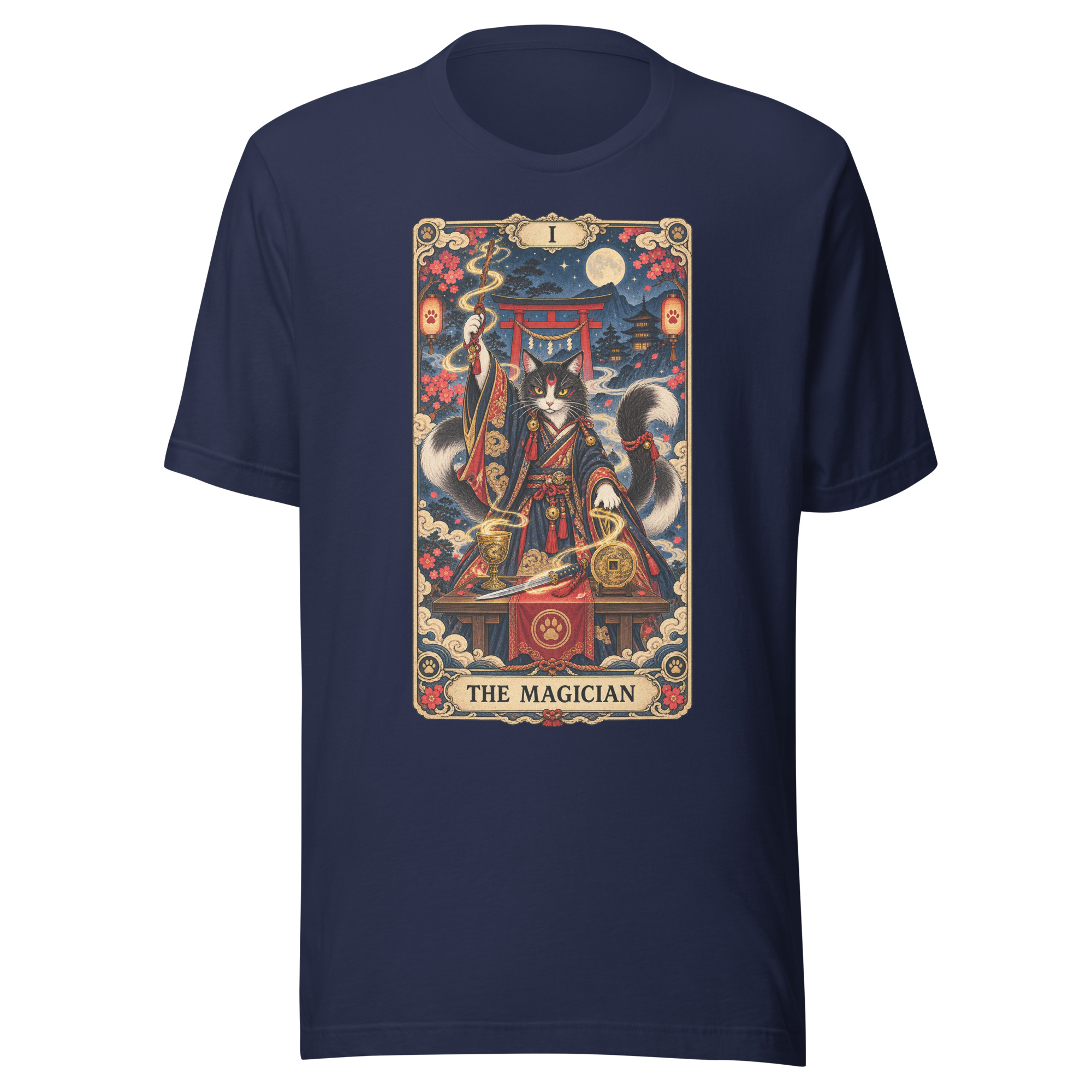 The Magician Bakeneko Cat Tarot Japanese Yokai Art, Japanese Art Tee, Mythology Gift - Image 136